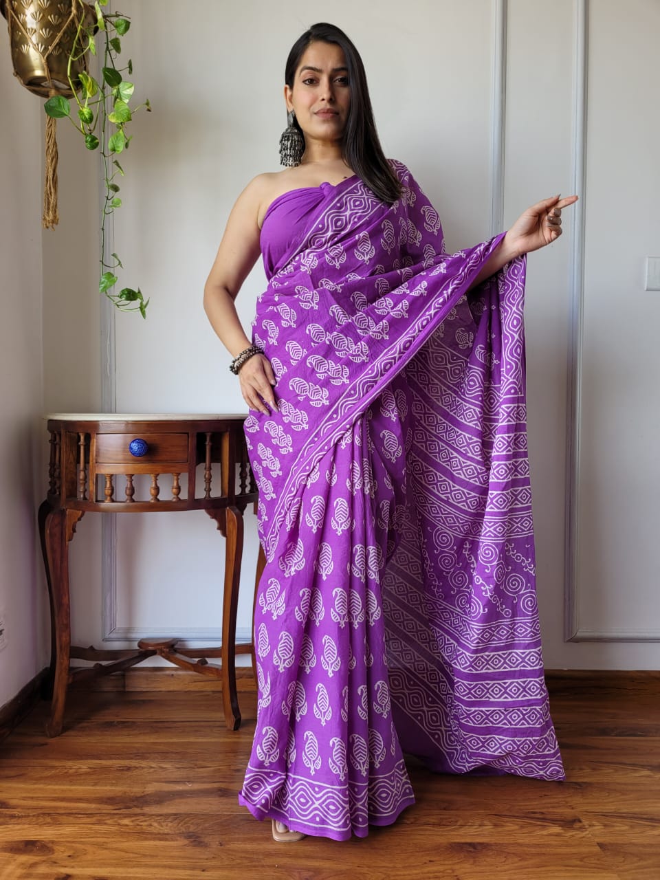 Aangan Mul Cotton (D) Ready To Wear Pocket Saree