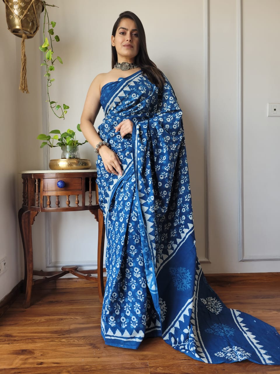 Aangan Mul Cotton (E) Ready To Wear Pocket Saree