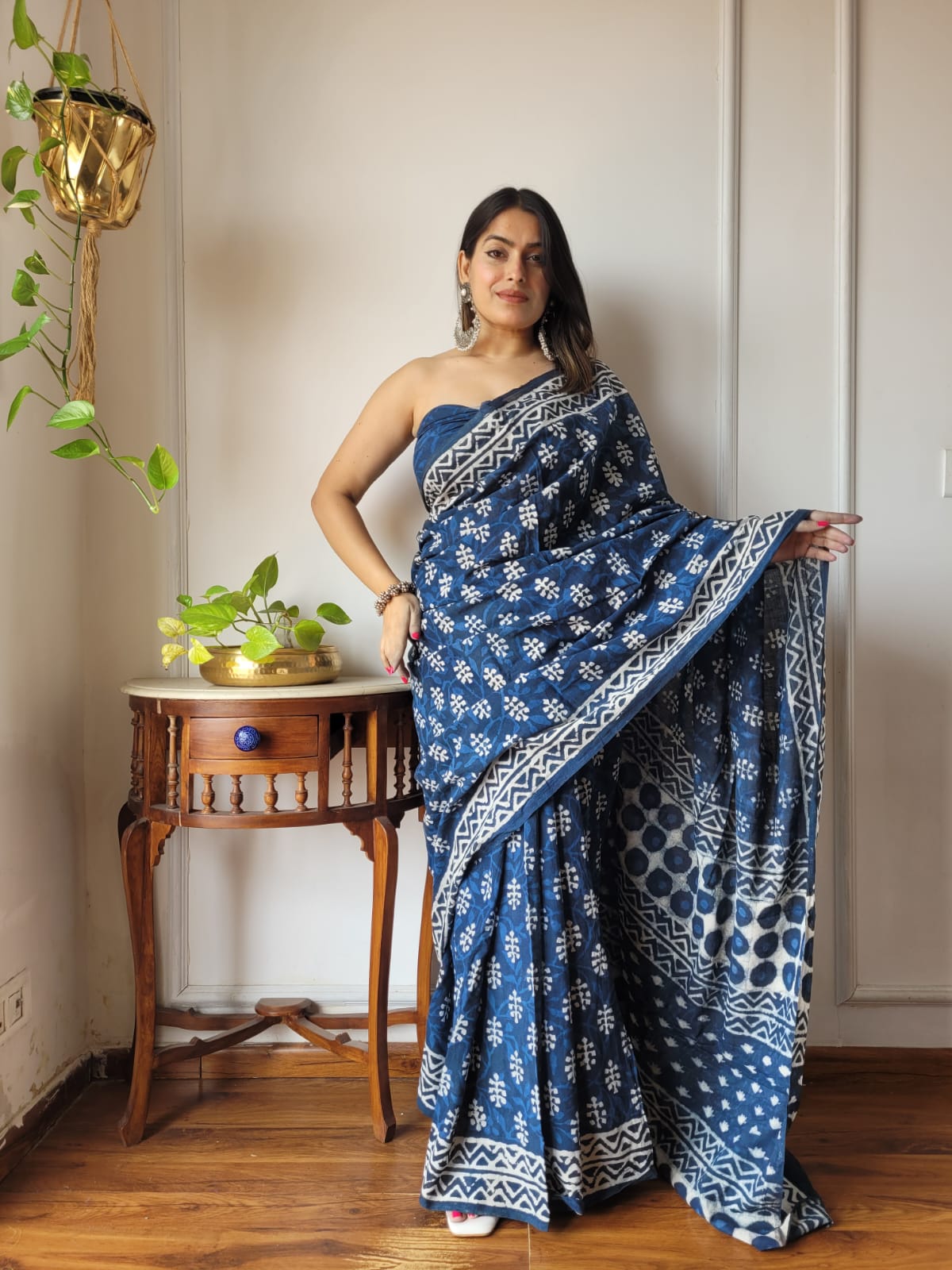 Aangan Mul Cotton (B) Ready To Wear Pocket Saree