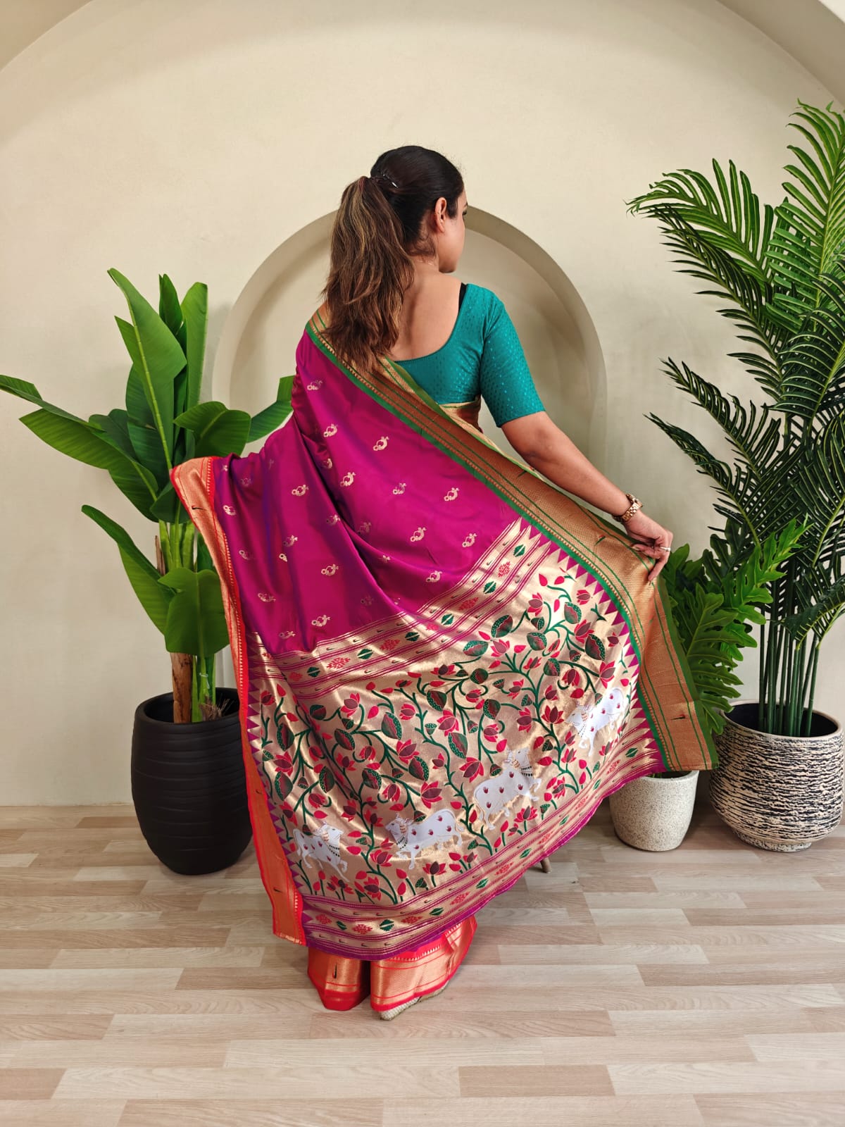 Anand Arpan PowerLoom Paithani Silk (B) Ready To Wear Pocket Saree