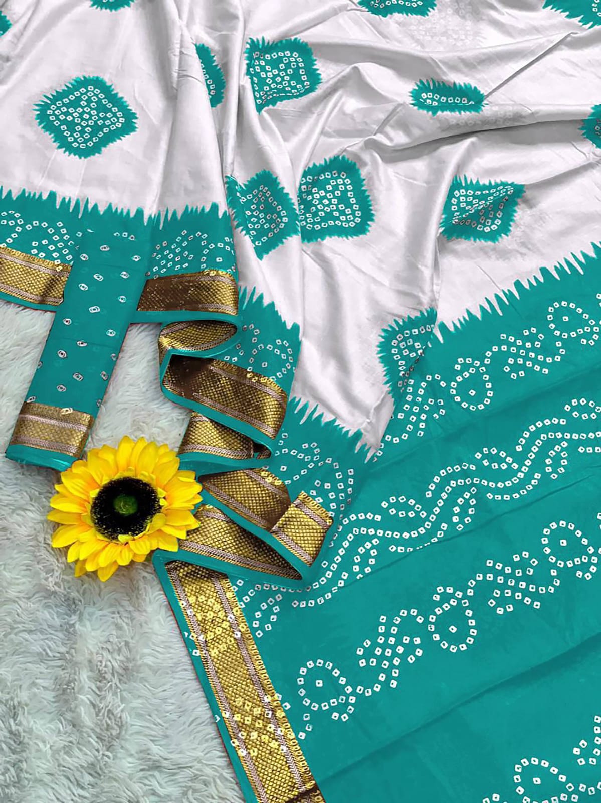 Ayati Bandhej Cotton (A) Ready To Wear Pocket Saree