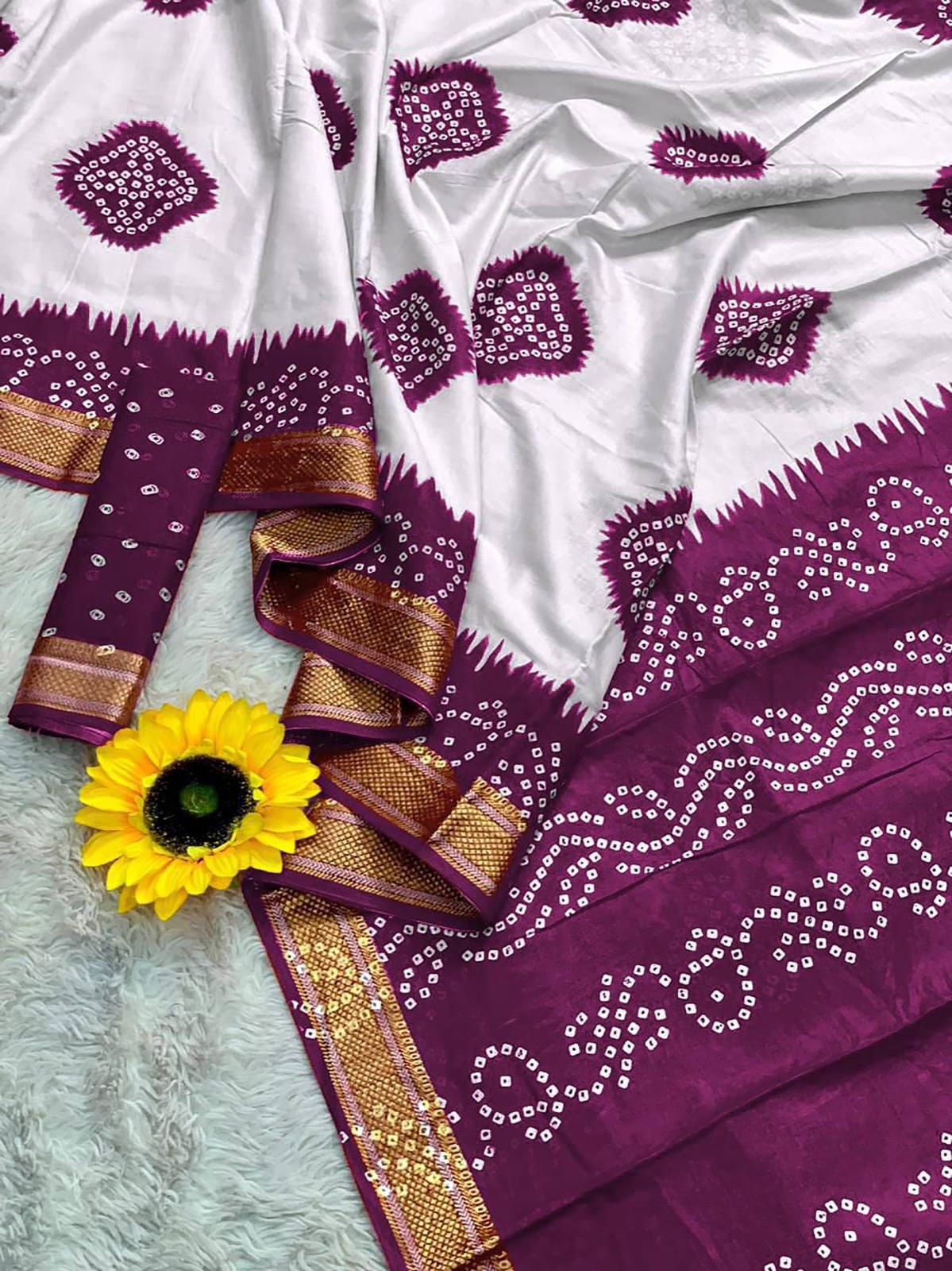 Ayati Bandhej Cotton (E) Ready To Wear Pocket Saree