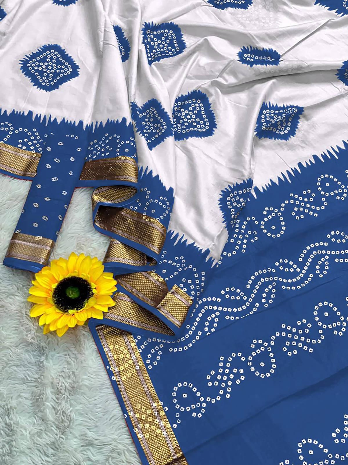 Ayati Bandhej Cotton (G) Ready To Wear Pocket Saree