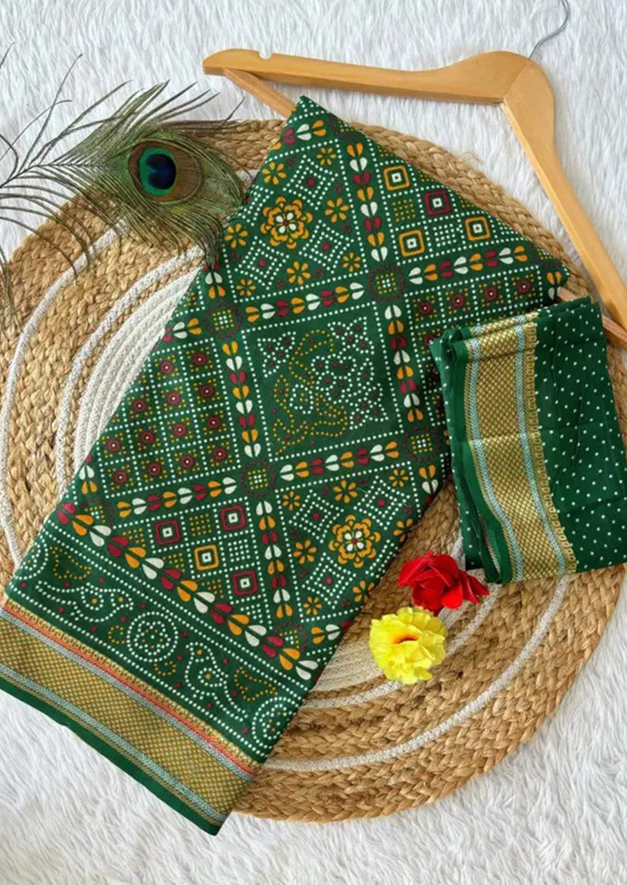 Gharchola Bandhani Cotton (A) Ready To Wear Pocket Saree