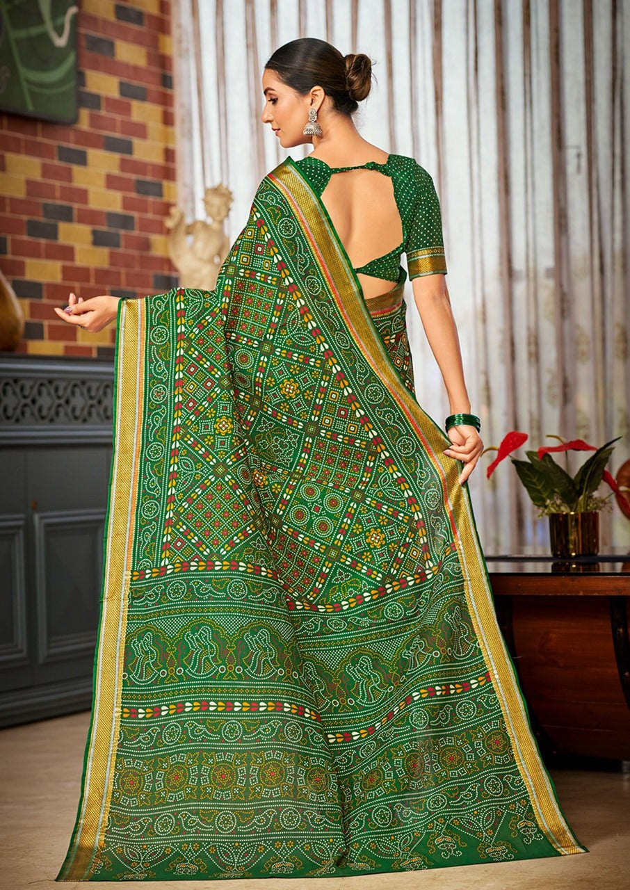 Gharchola Bandhani Cotton (A) Ready To Wear Pocket Saree
