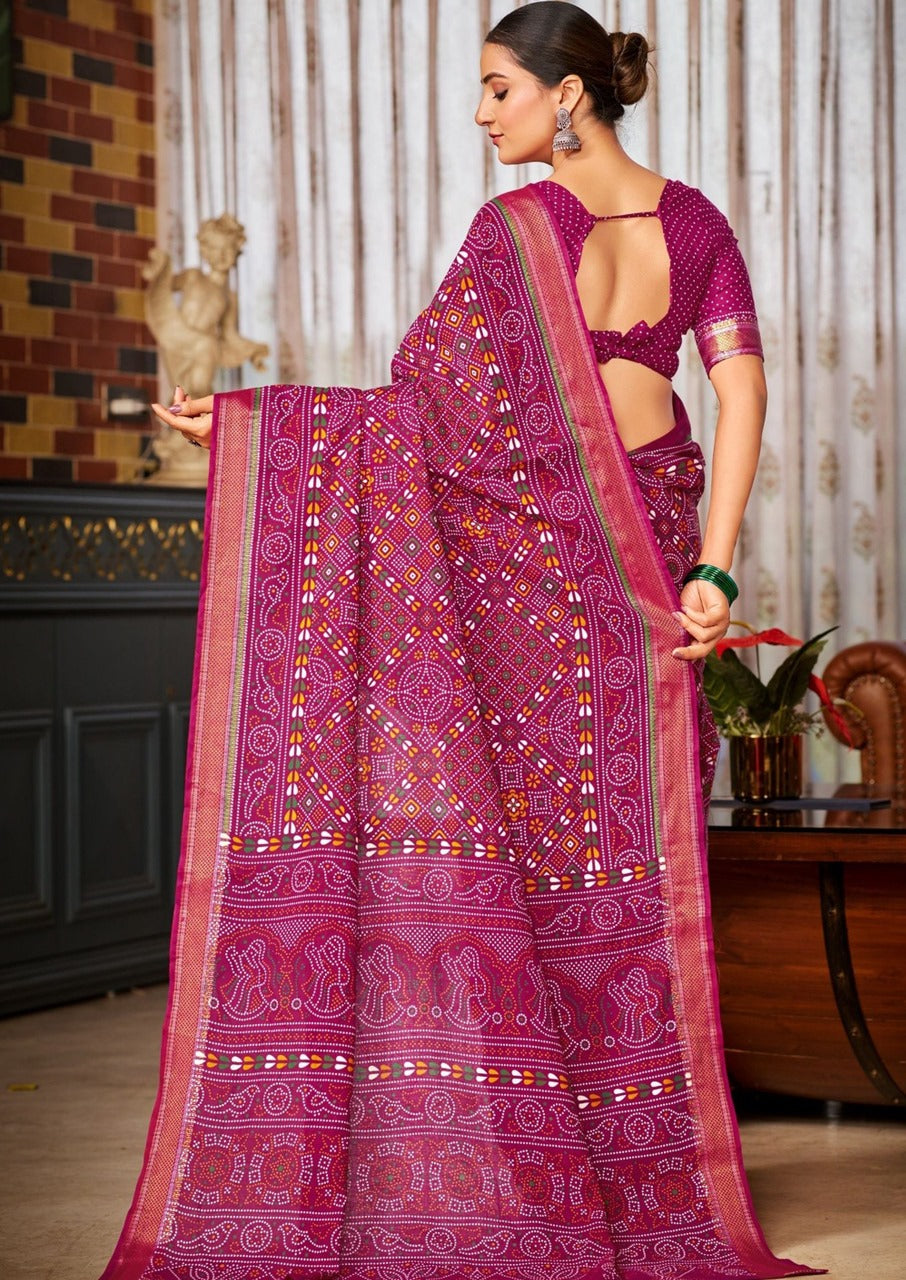 Gharchola Bandhani Cotton (B) Ready To Wear Pocket Saree