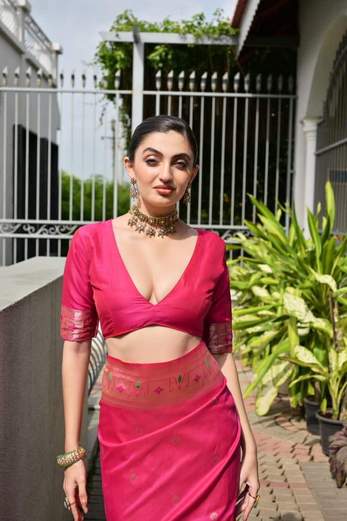 Utsav Umang Powerloom Paithani Silk (E) Ready To Wear Pocket Saree