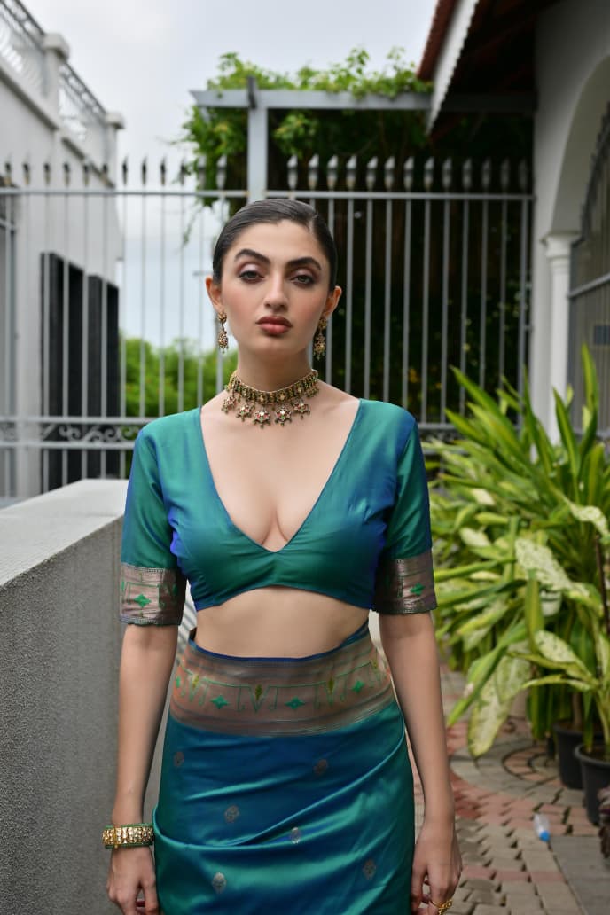 Utsav Umang Powerloom Paithani Silk (A) Ready To Wear Pocket Saree