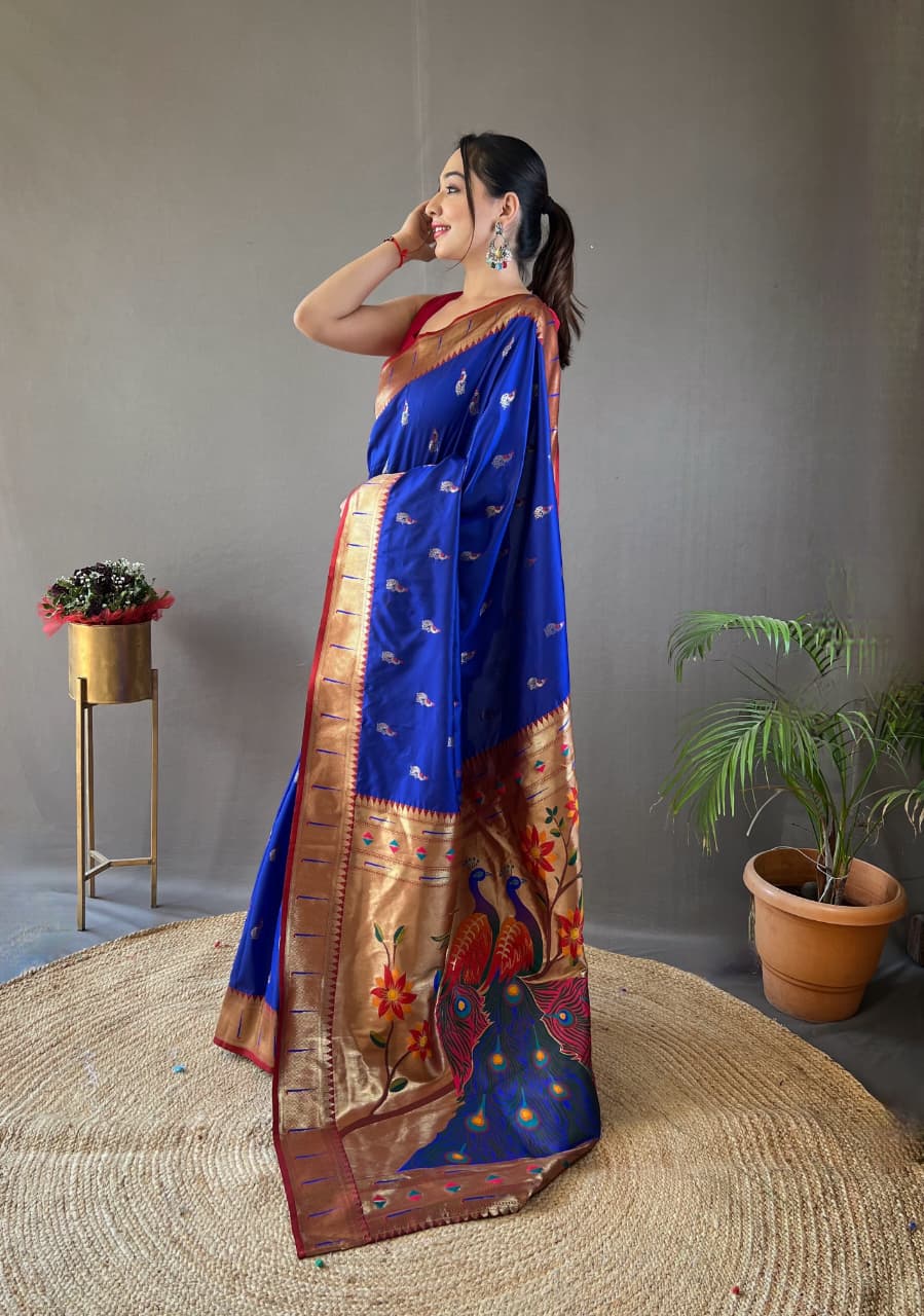 Mayurika Powerloom Paithani Silk (G) Ready To Wear Pocket Saree