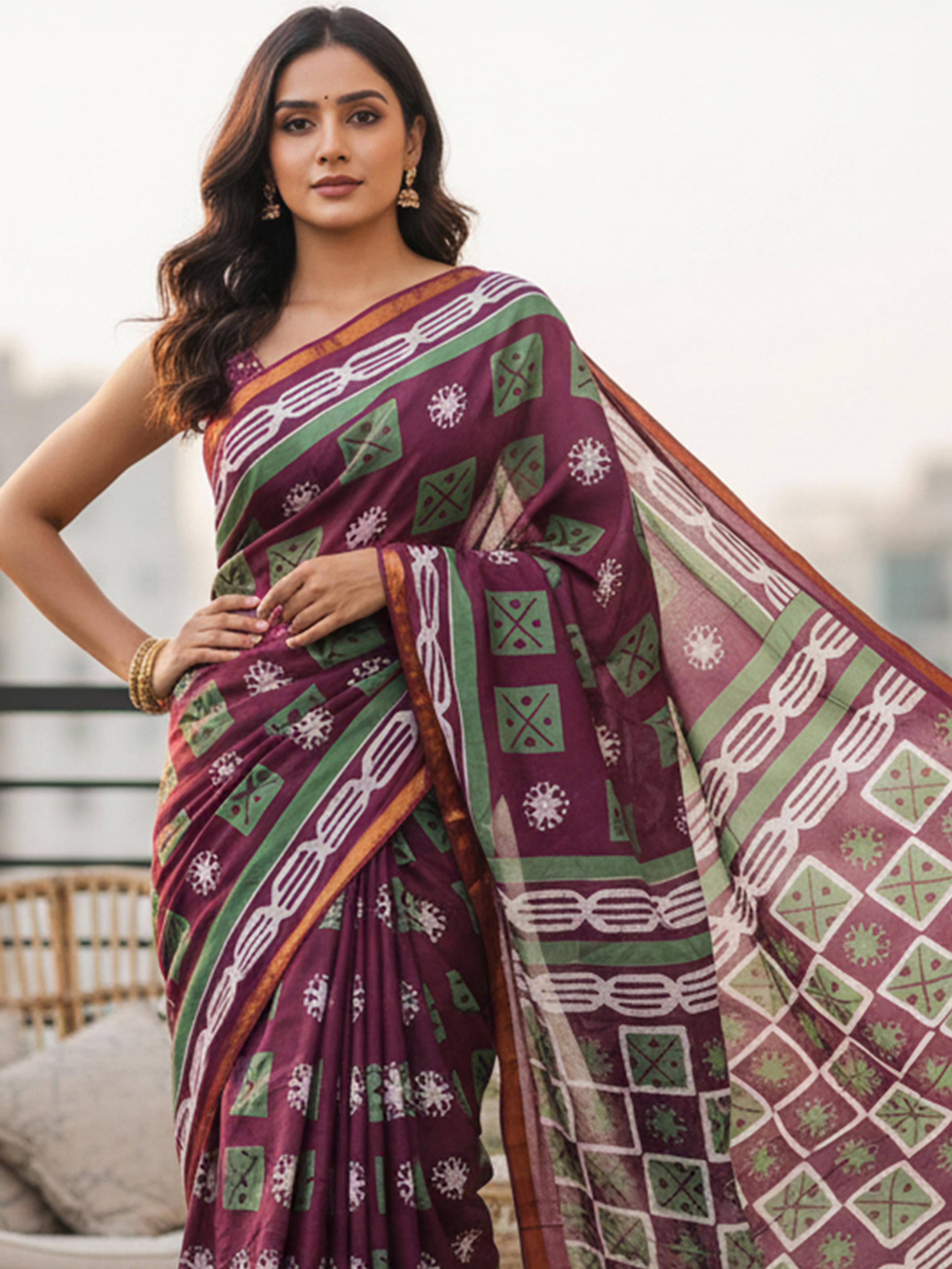 Modal Mul Cotton (D) Ready To Wear Pocket Saree
