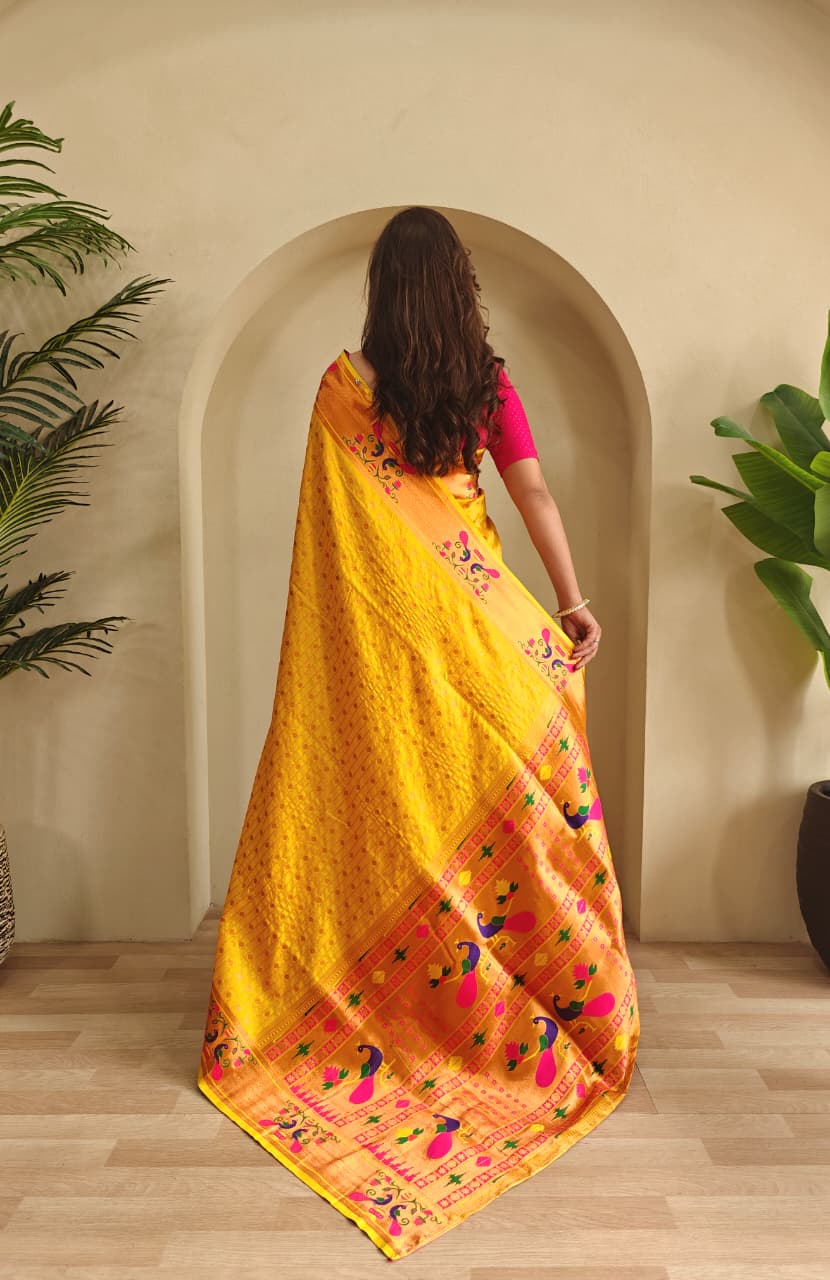 Anand Arpan Powerloom Paithani Silk (B) Ready To Wear Pocket Saree