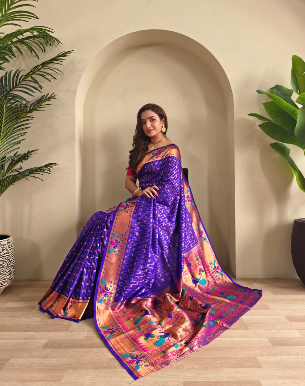 Anand Arpan Powerloom Paithani Silk (I) Ready To Wear Pocket Saree