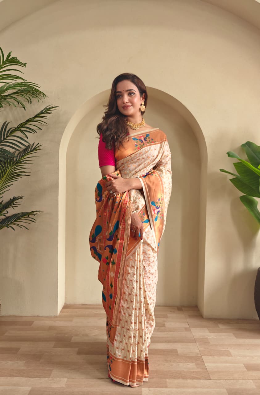 Anand Arpan Powerloom Paithani Silk (A) Ready To Wear Pocket Saree