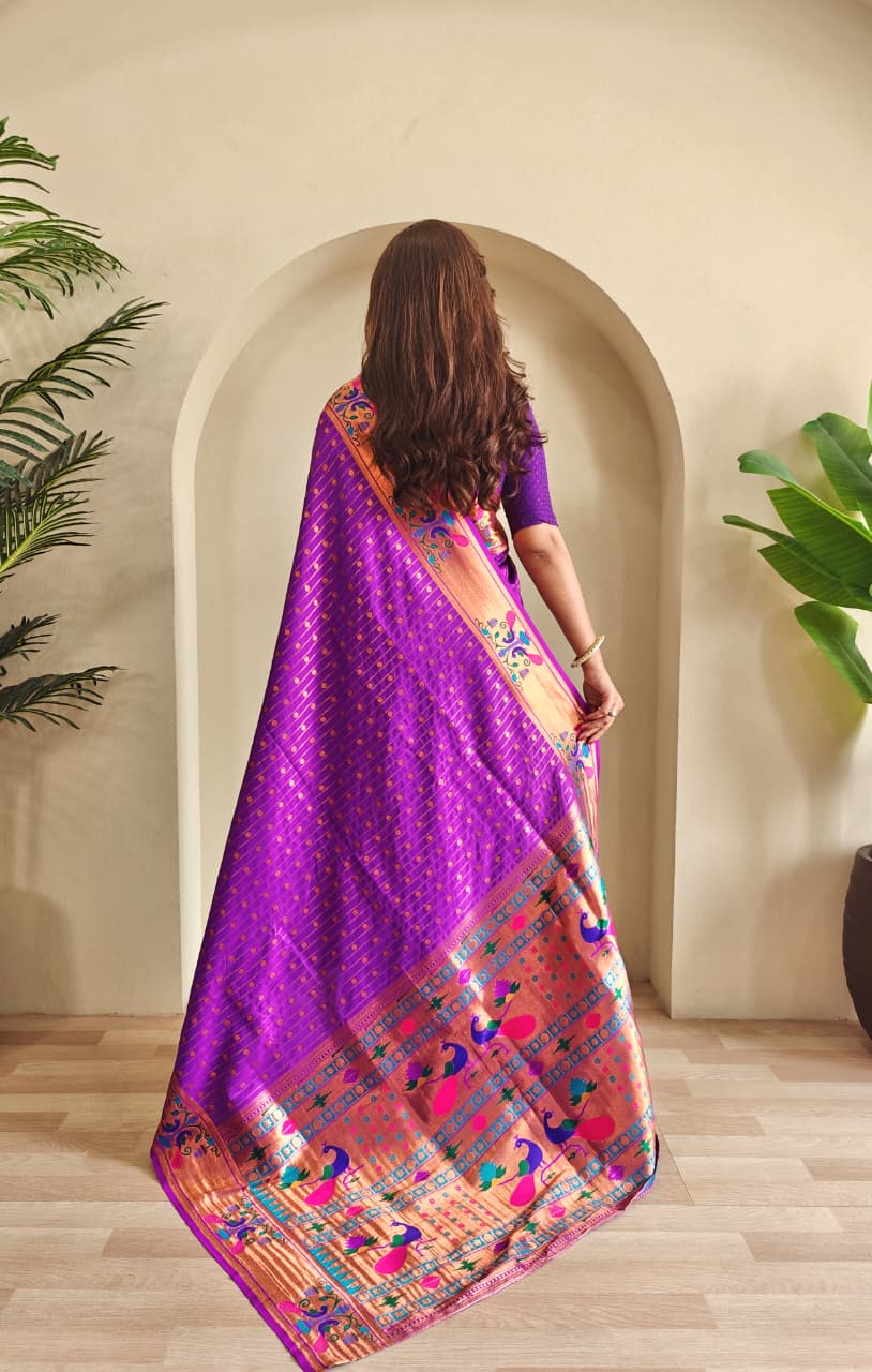 Anand Arpan Powerloom Paithani Silk (H) Ready To Wear Pocket Saree