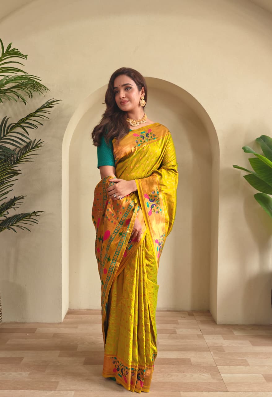 Anand Arpan Powerloom Paithani Silk (G) Ready To Wear Pocket Saree