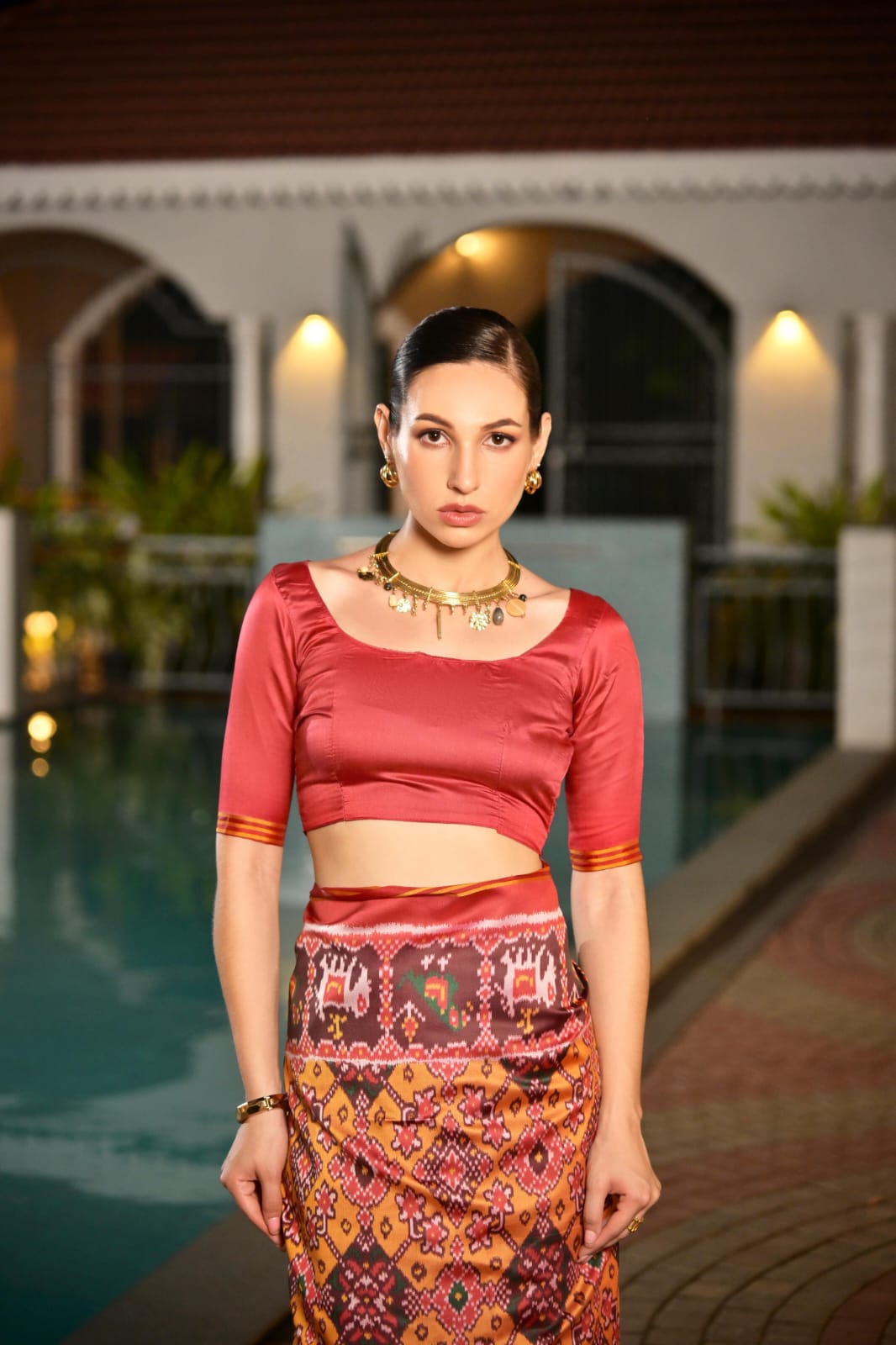 Rivika Patola Silk (A) Ready To Wear Pocket Saree