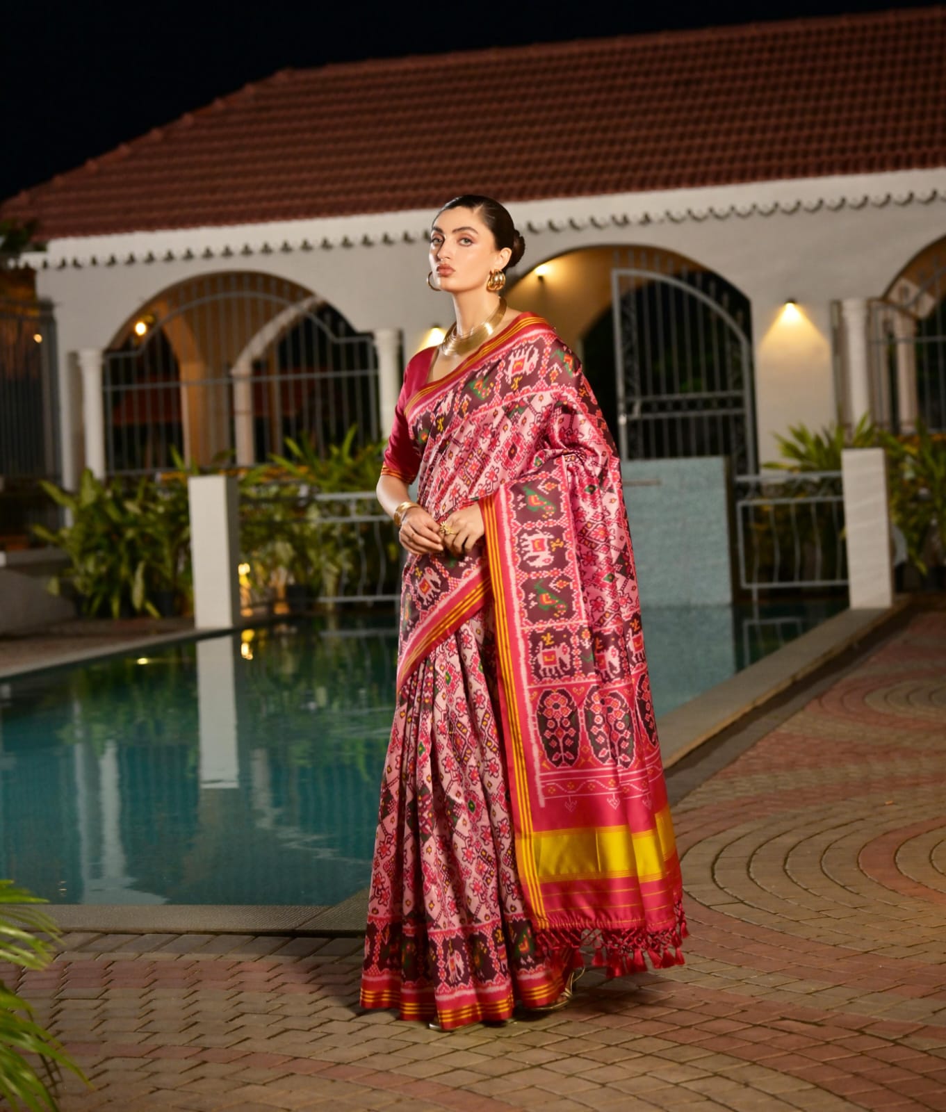 Rivika Patola Silk (B) Ready To Wear Pocket Saree