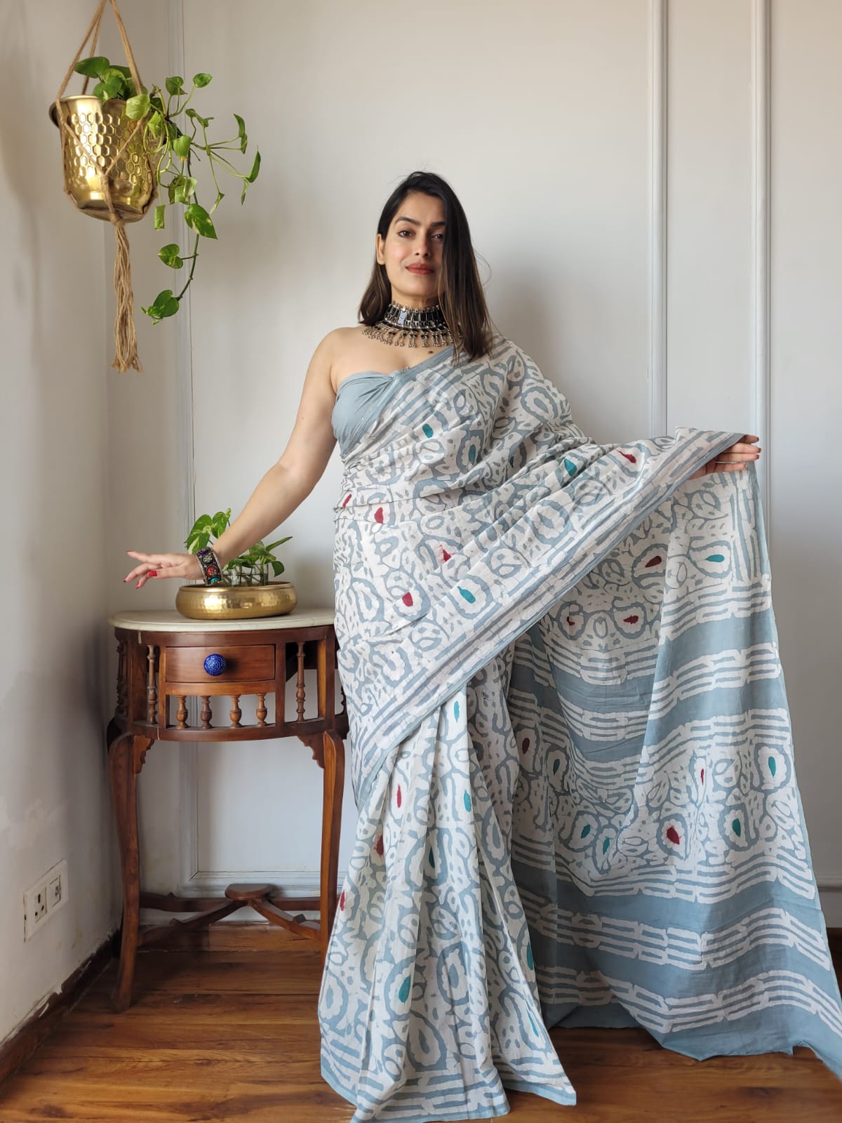 Whispers of Cotton (B) Ready To Wear Pocket Saree