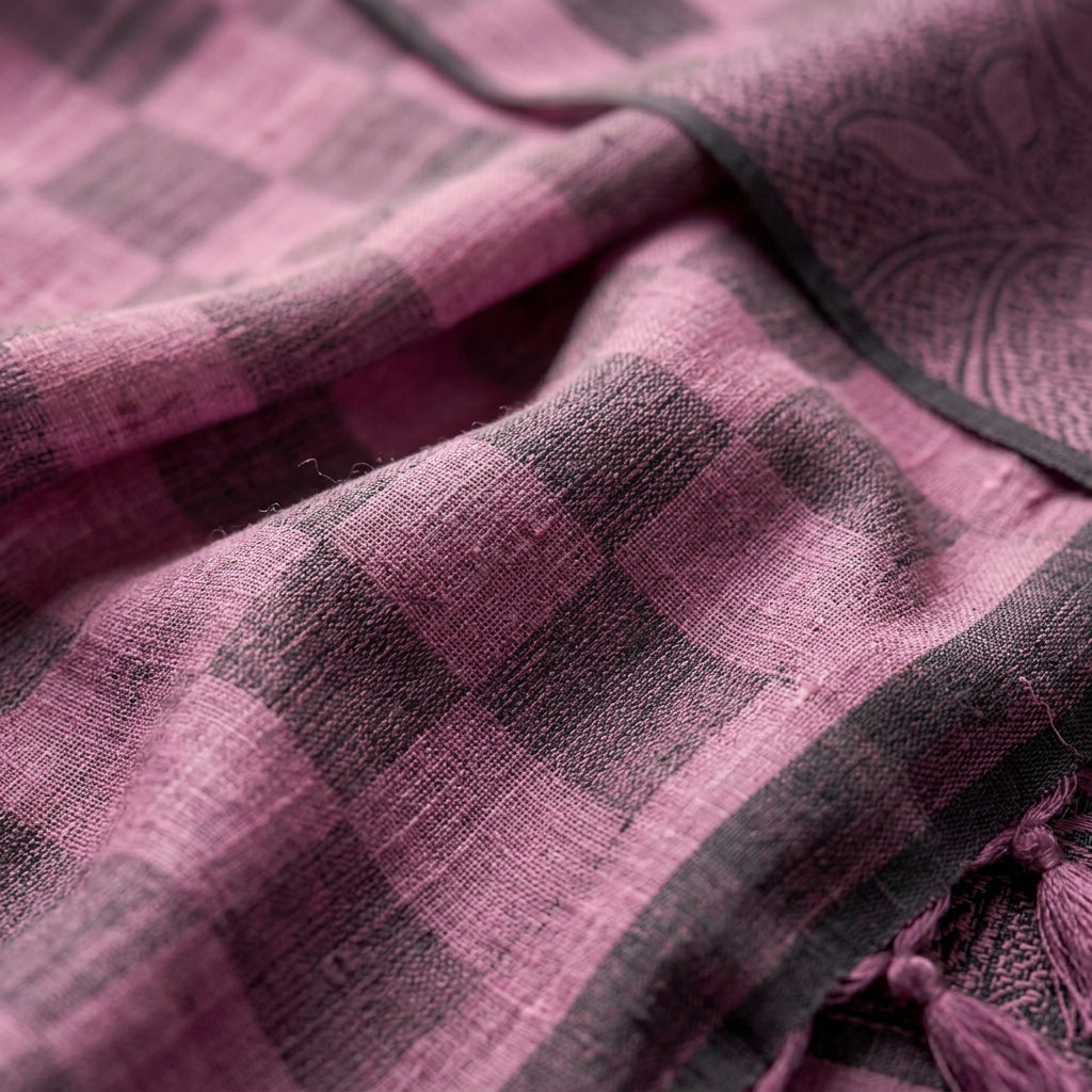 Floral Vine Linen Cotton (C) Ready To Wear Pocket Saree