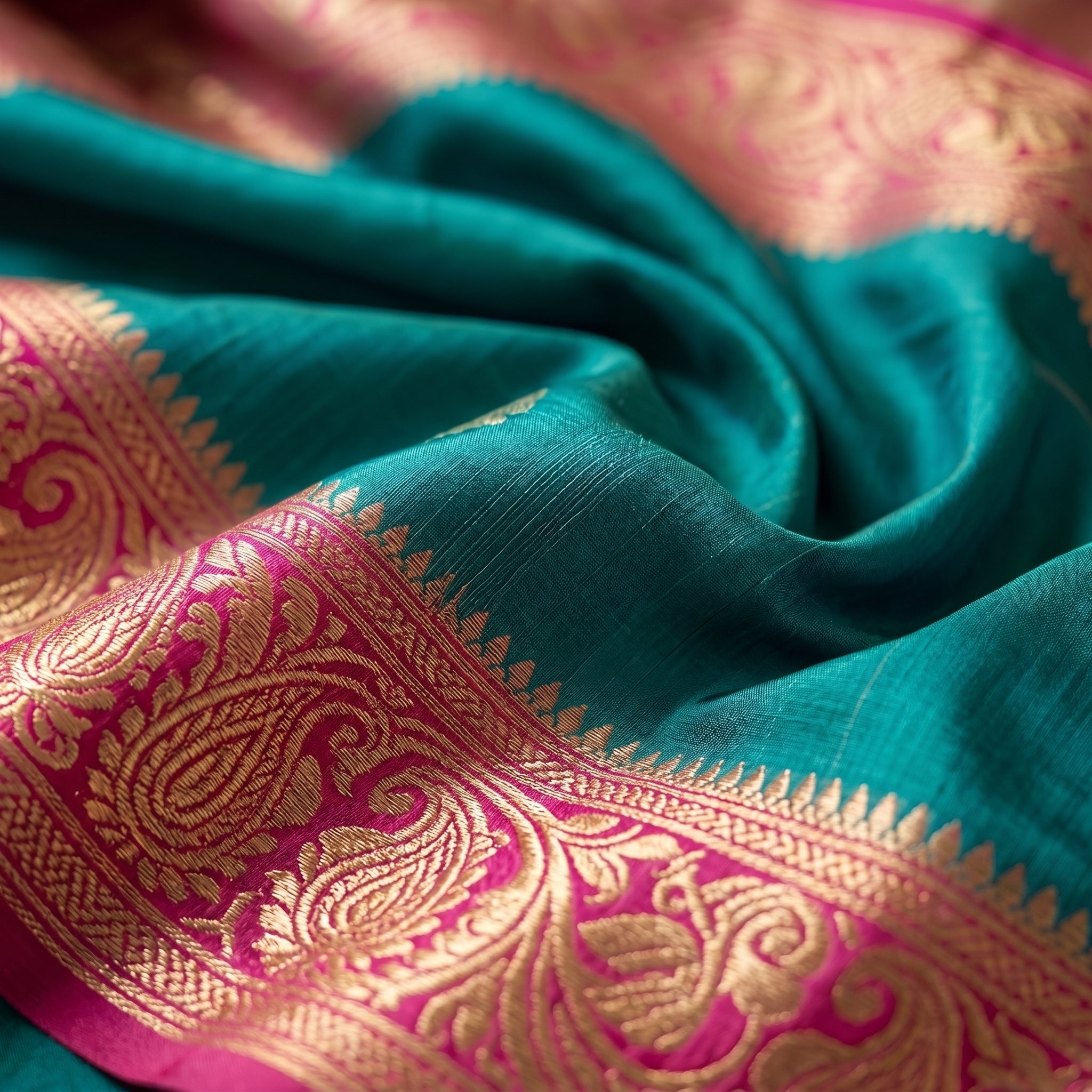 Gleam & Grace Dual Tone silk Ready To Wear Pocket Saree