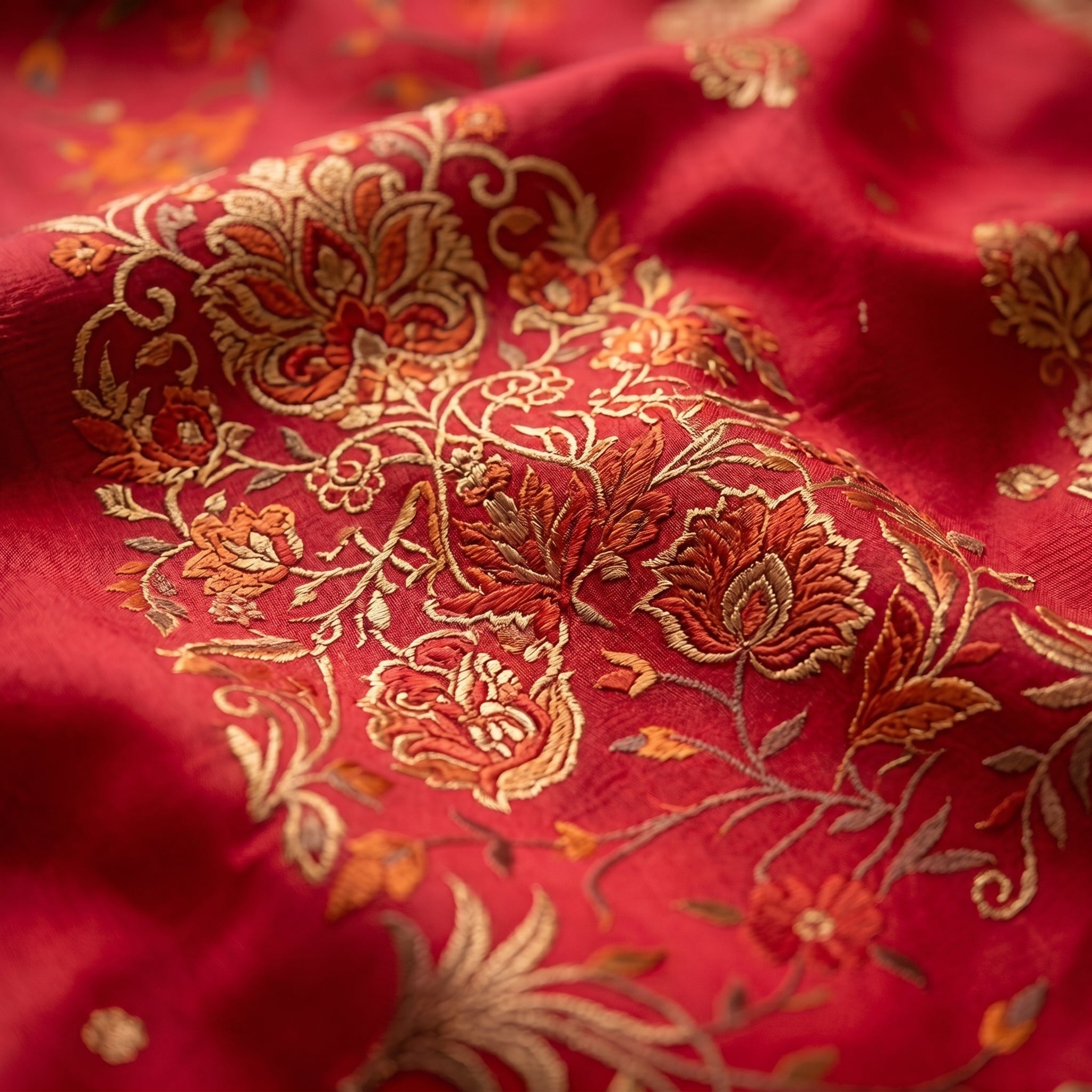 Shubh Shringar (Red) Powerloom Paithani Silk Ready To Wear Pocket Saree
