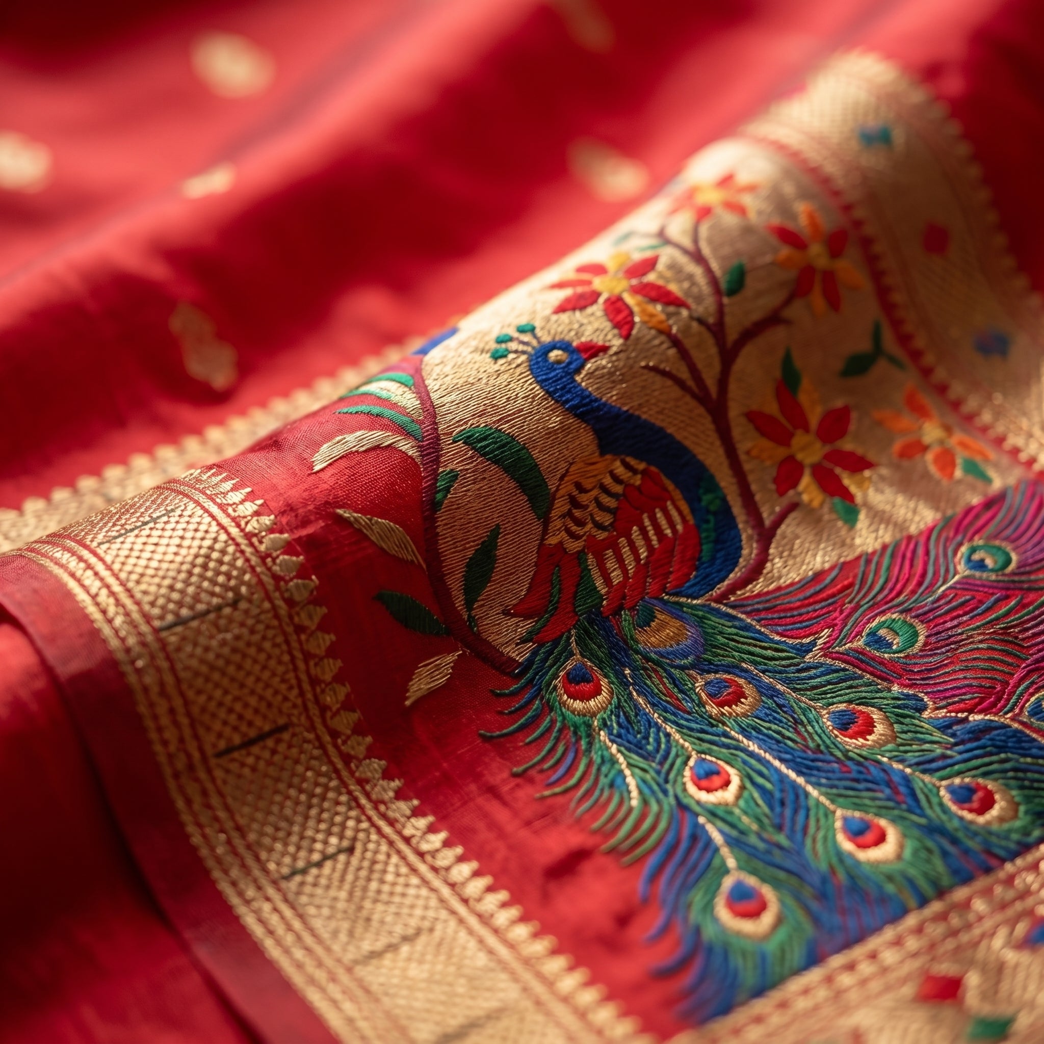 Mayurika Powerloom Paithani Silk (D) Ready To Wear Pocket saree