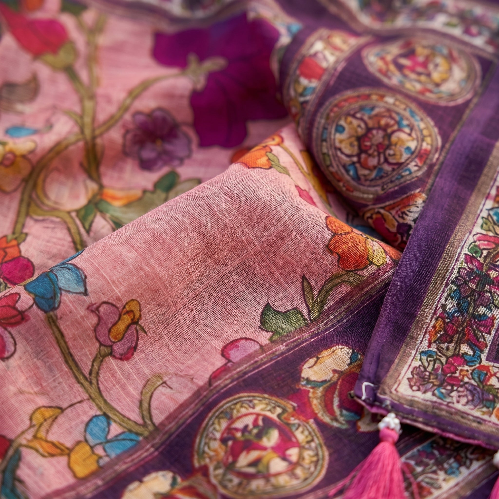 Cotton Kalamkari (C) Ready To Wear Pocket Saree