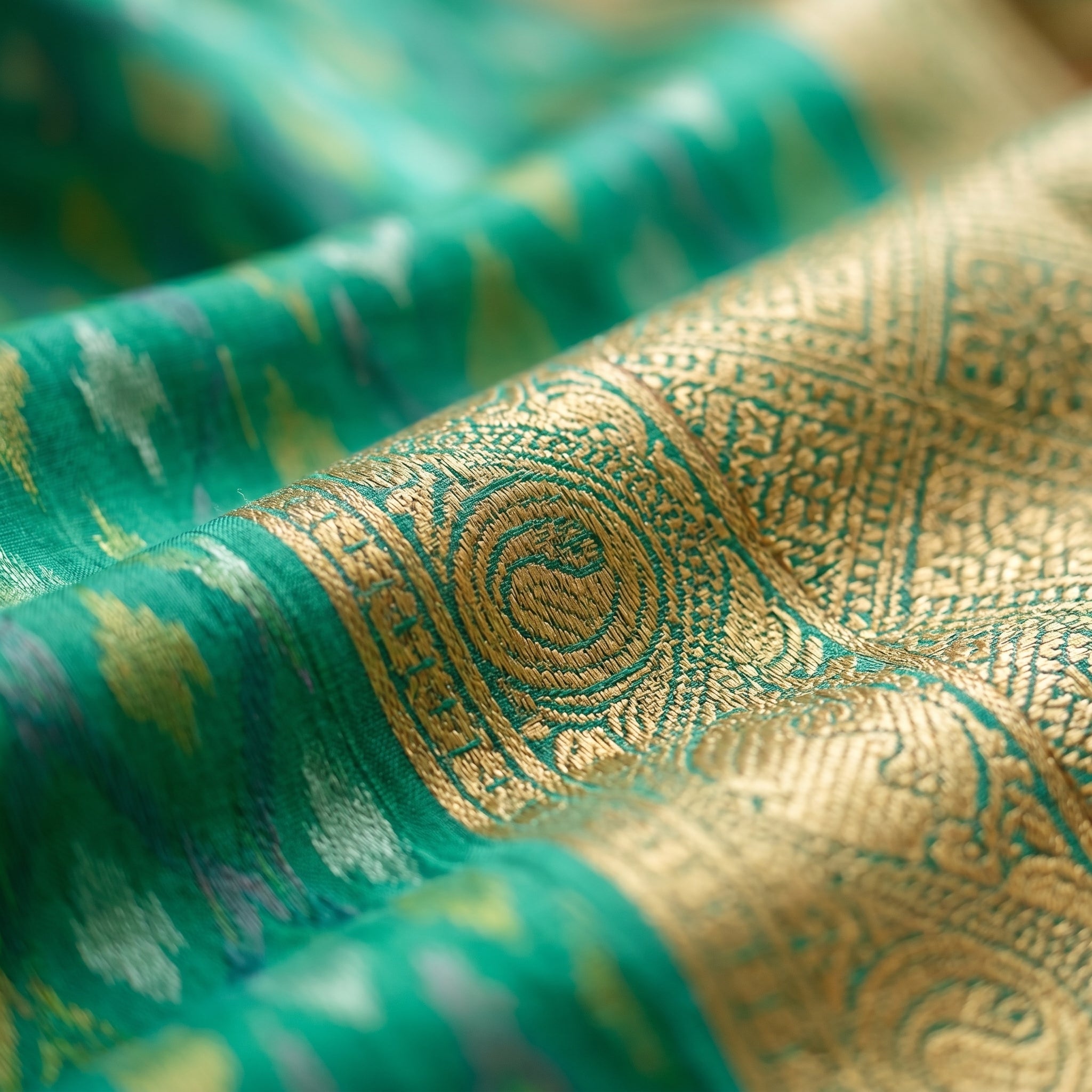 Crimson Ikat Powerloom Silk (C) Ready To Wear Pocket Saree