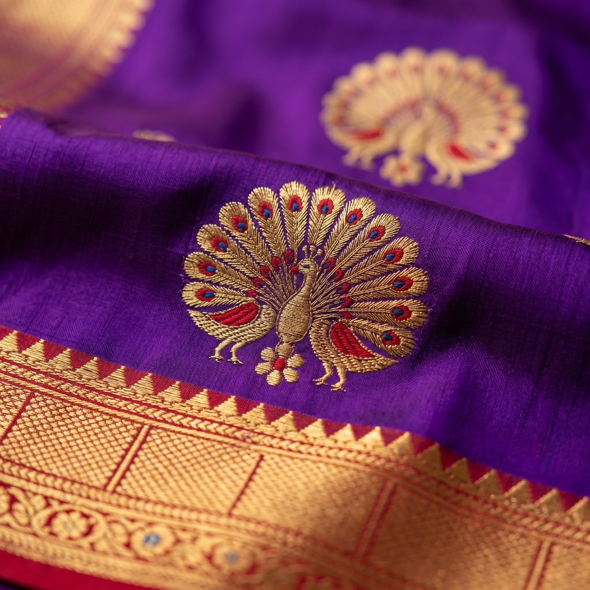 Mayurika Powerloom Paithani Silk (E) Ready To Wear Pocket Saree