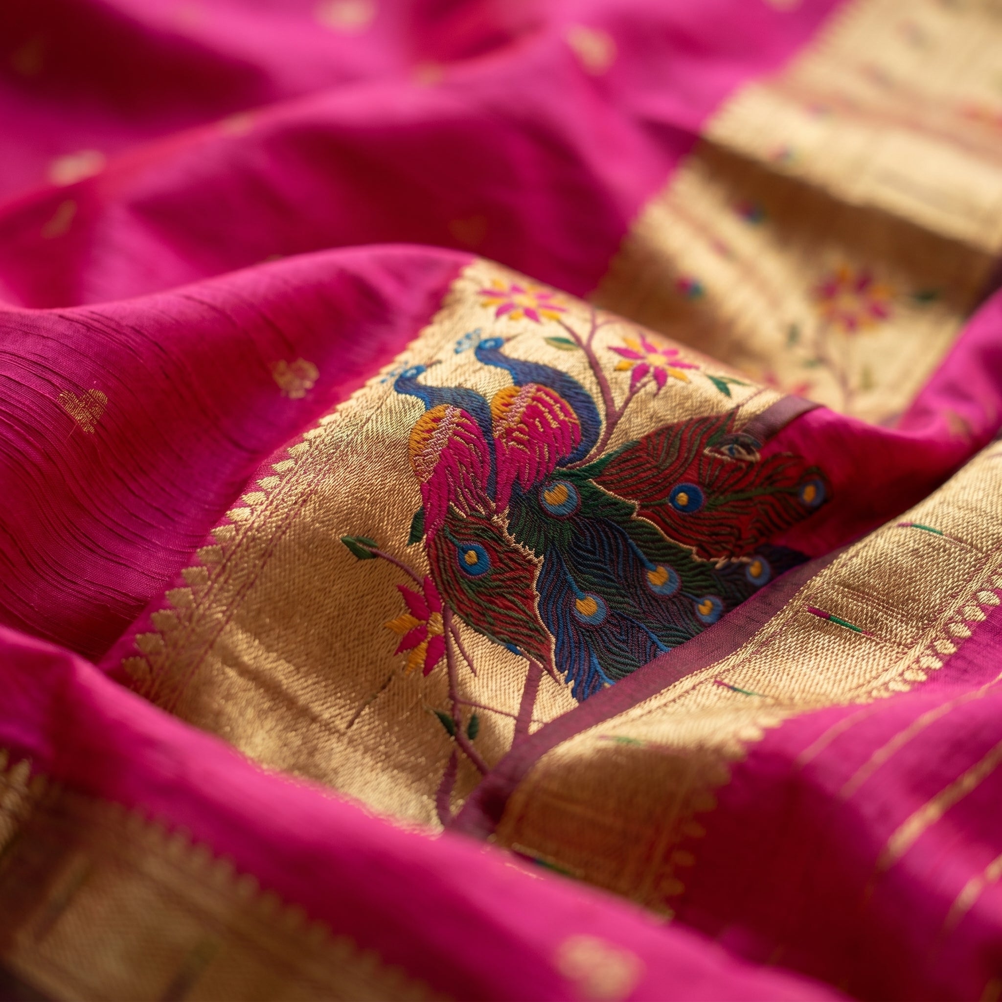 Mayurika Powerloom Paithani Silk (F) Ready To Wear Pocket Saree