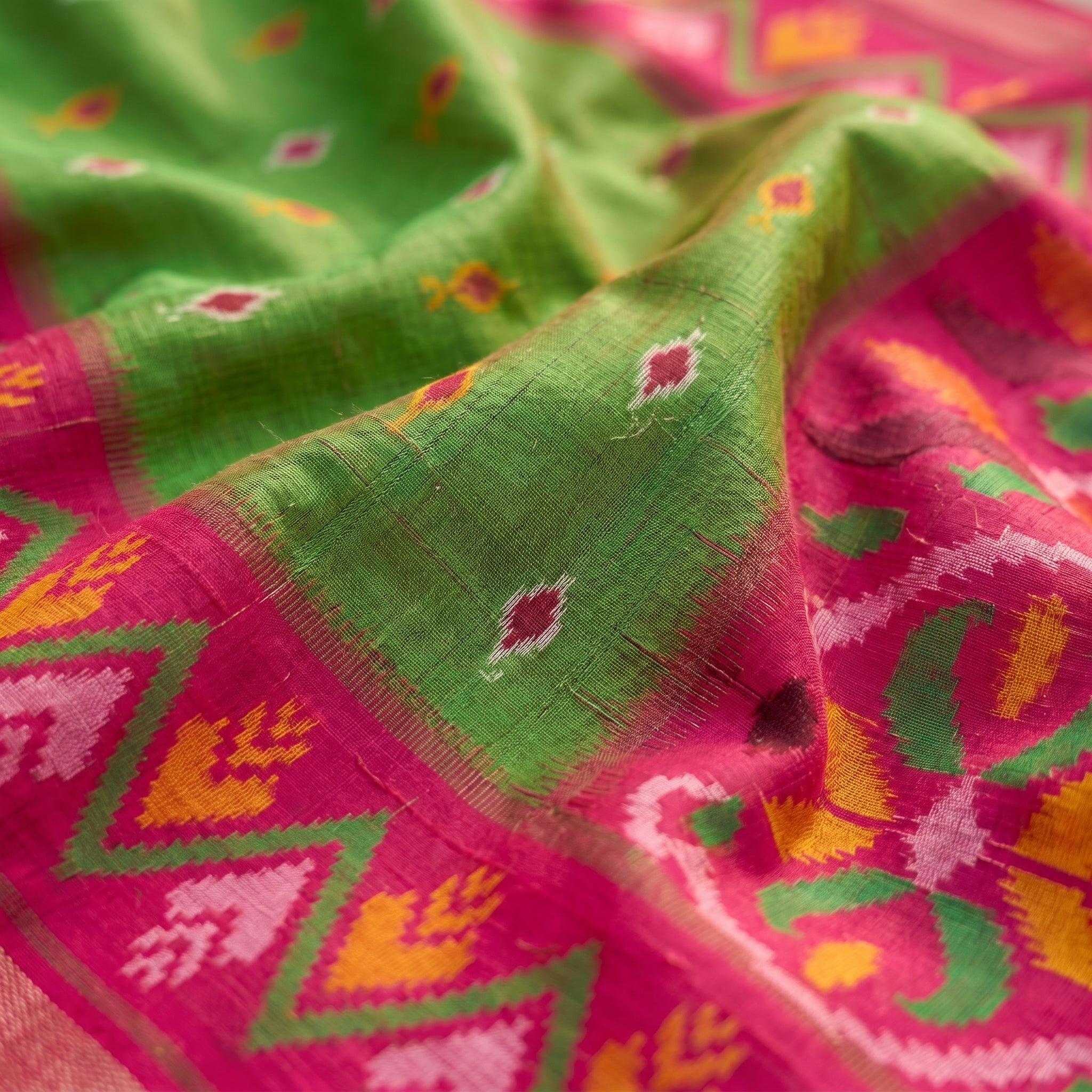 Ikat Reverie Powerloom Silk (D) Ready To Wear Pocket Saree