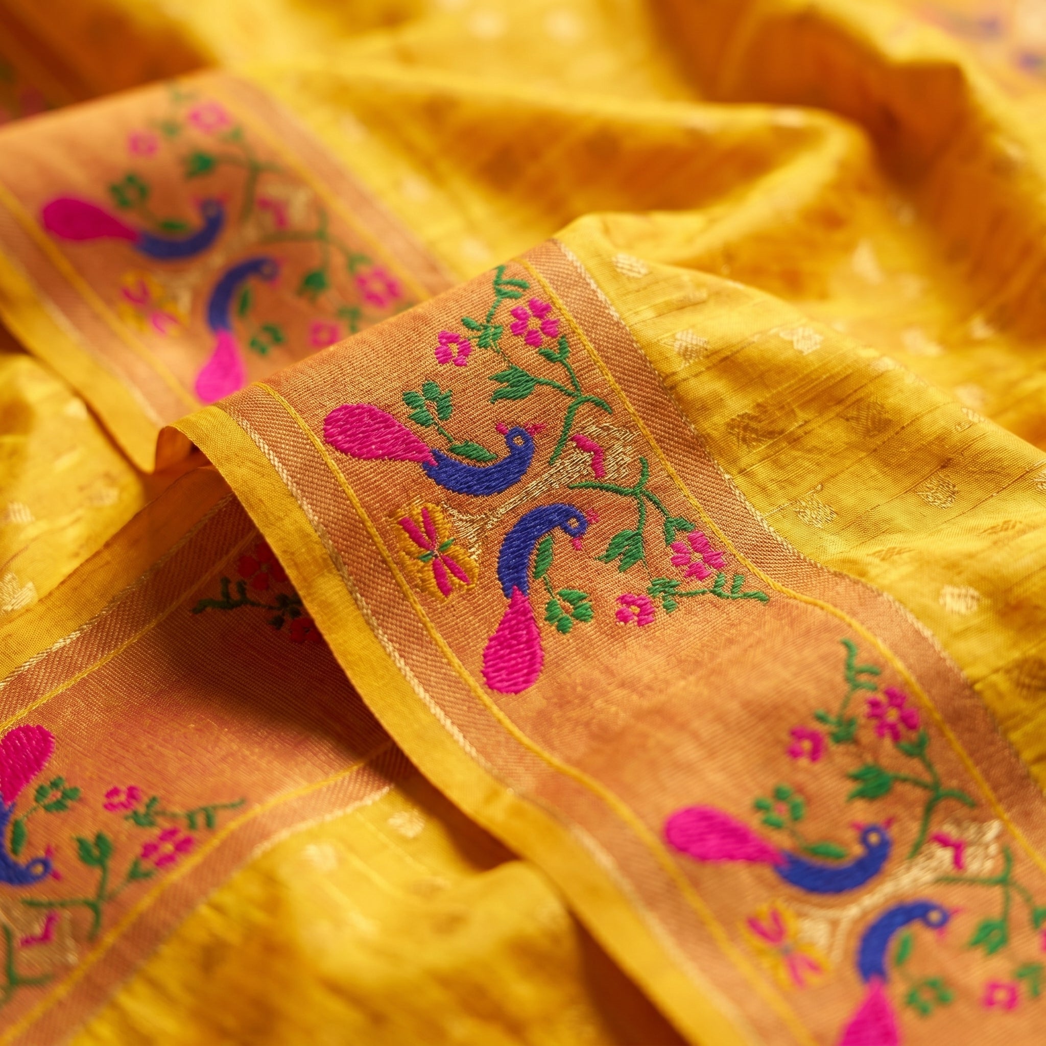 Anand Arpan Powerloom Paithani Silk (B) Ready To Wear Pocket Saree