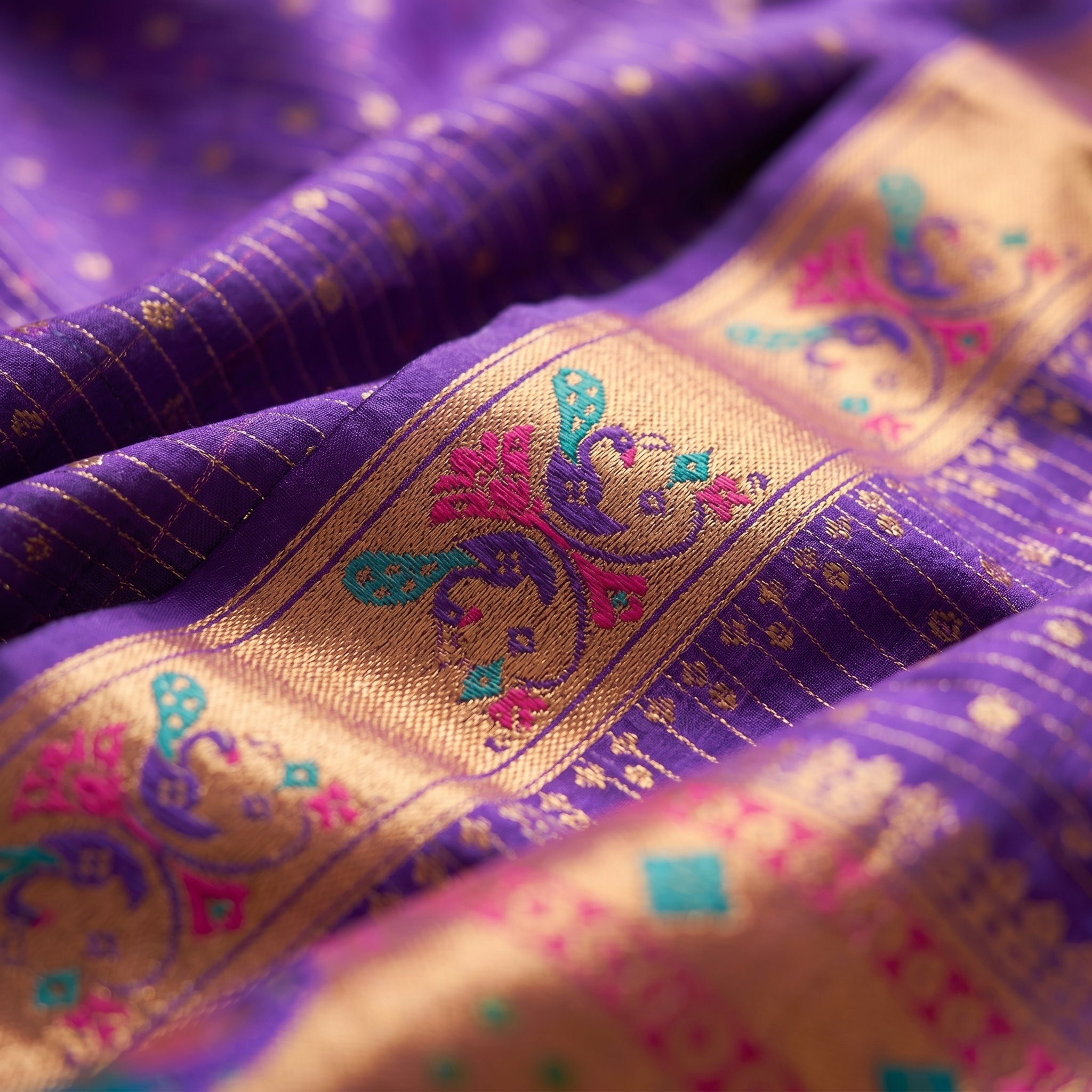 Anand Arpan Powerloom Paithani Silk (H) Ready To Wear Pocket Saree