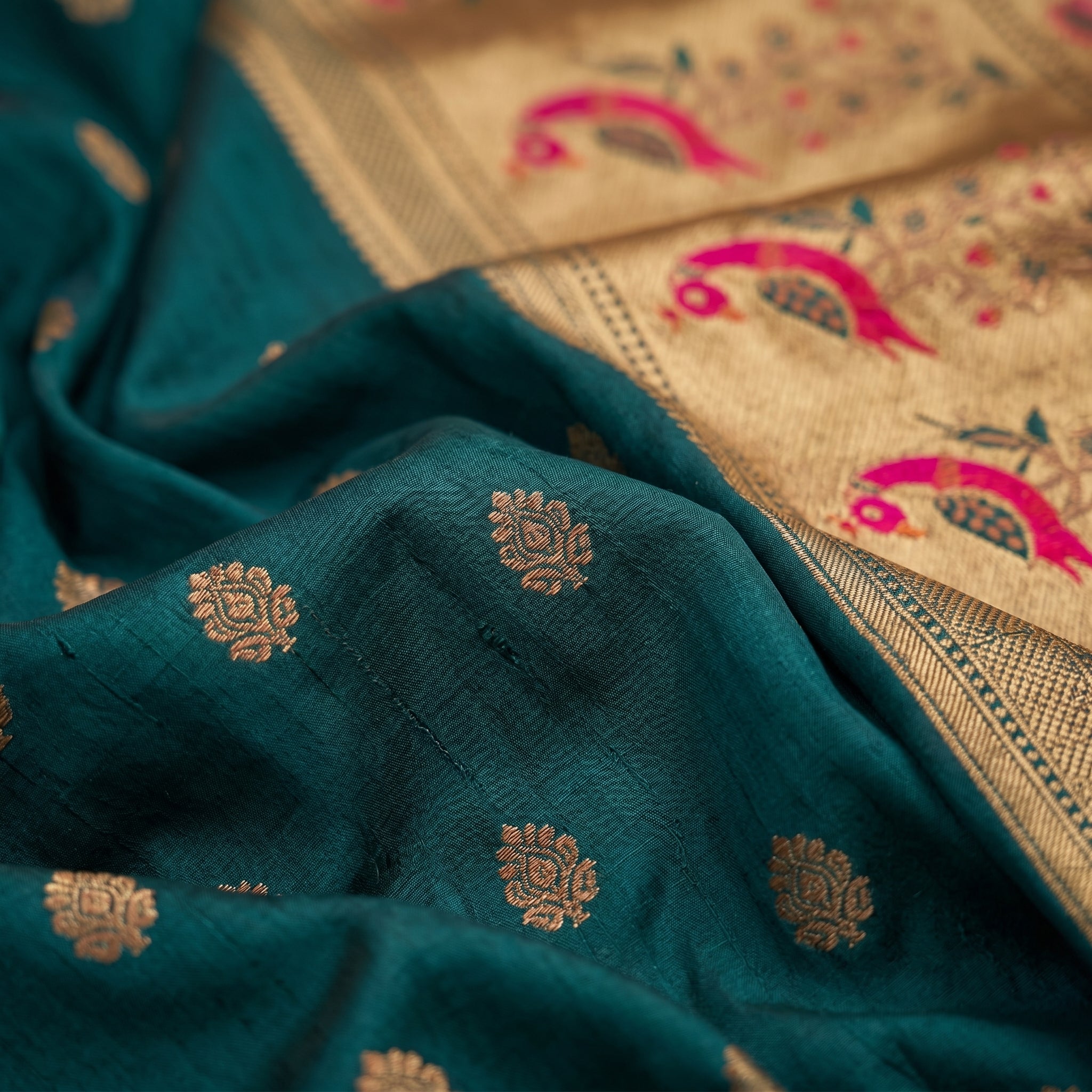 Alankrita Powerloom Paithani Silk (G) Ready To Wear Pocket Saree