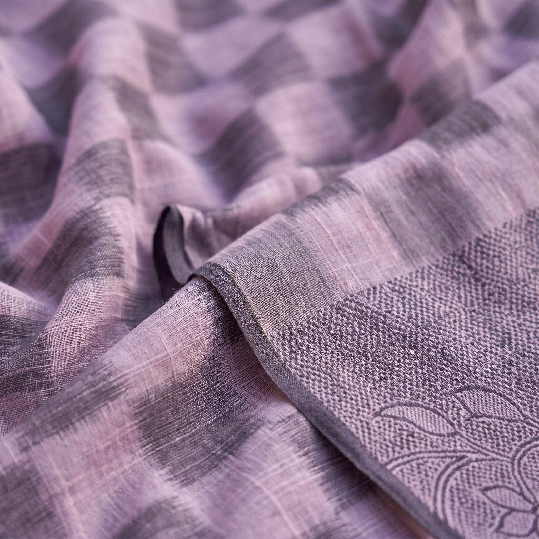 Floral Vine Linen Cotton (A) Ready To Wear Pocket Saree