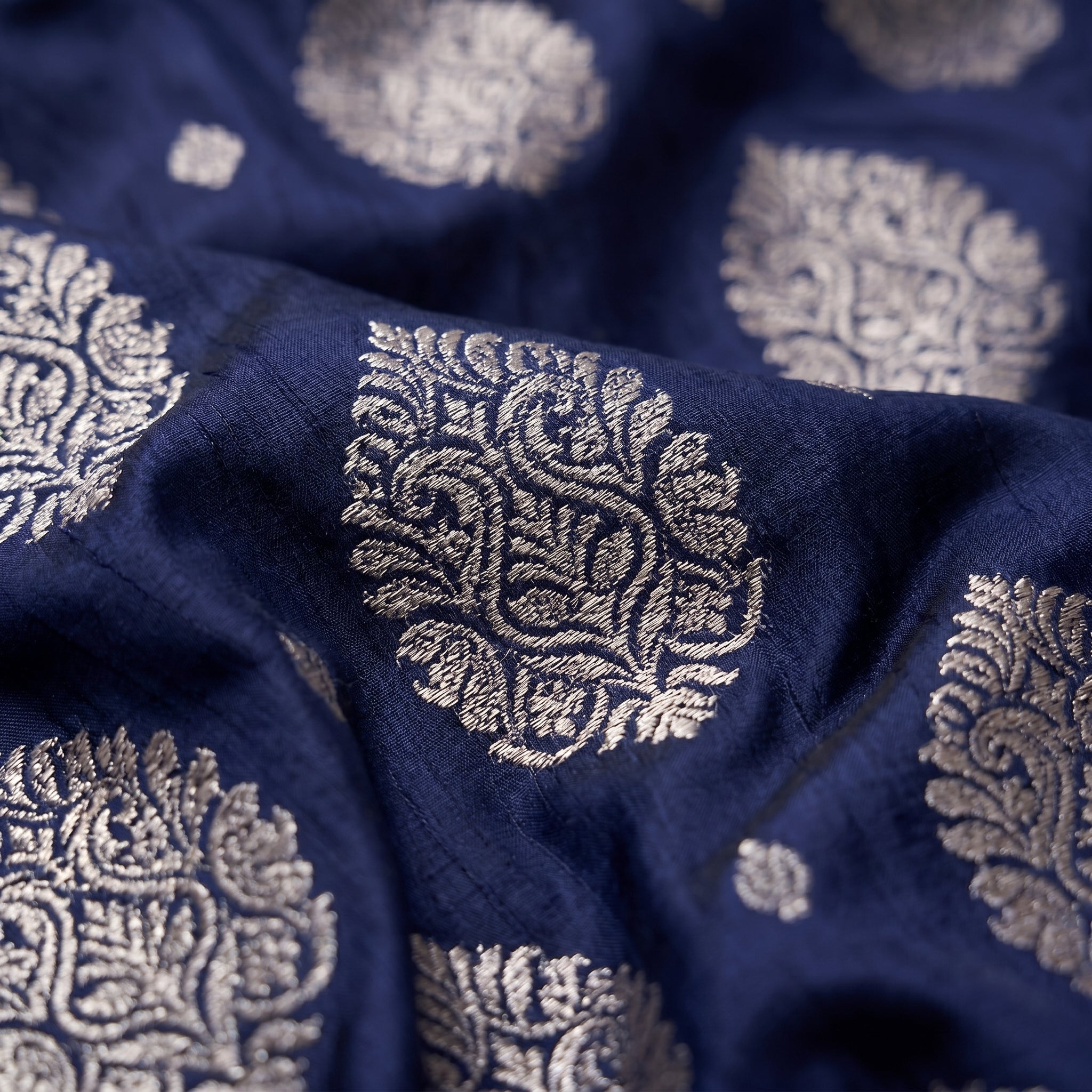 Silkspell Navy Blue Ready To Wear Pocket Saree