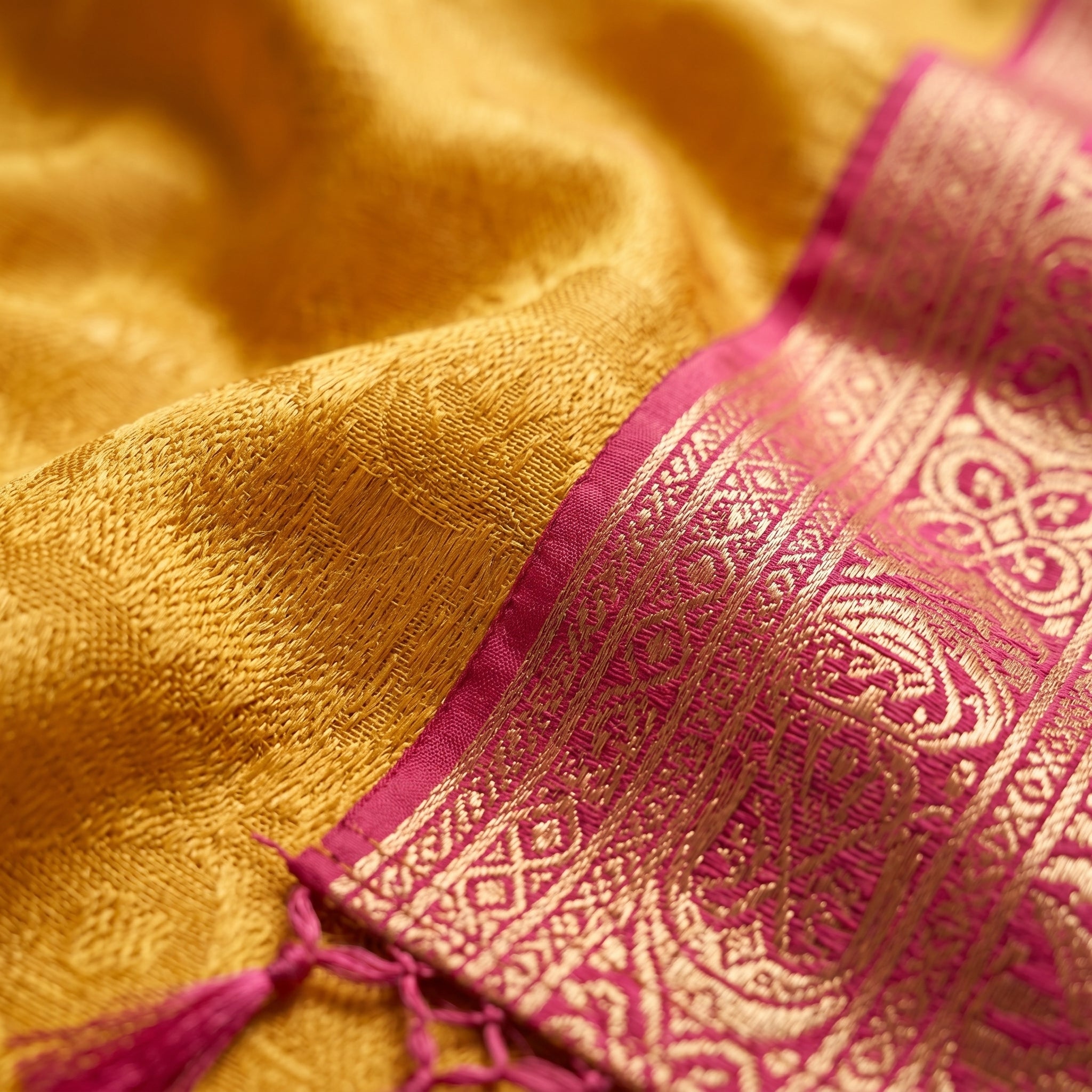 Sunlit Grace Banarasi Silk Ready To Wear Pocket Saree