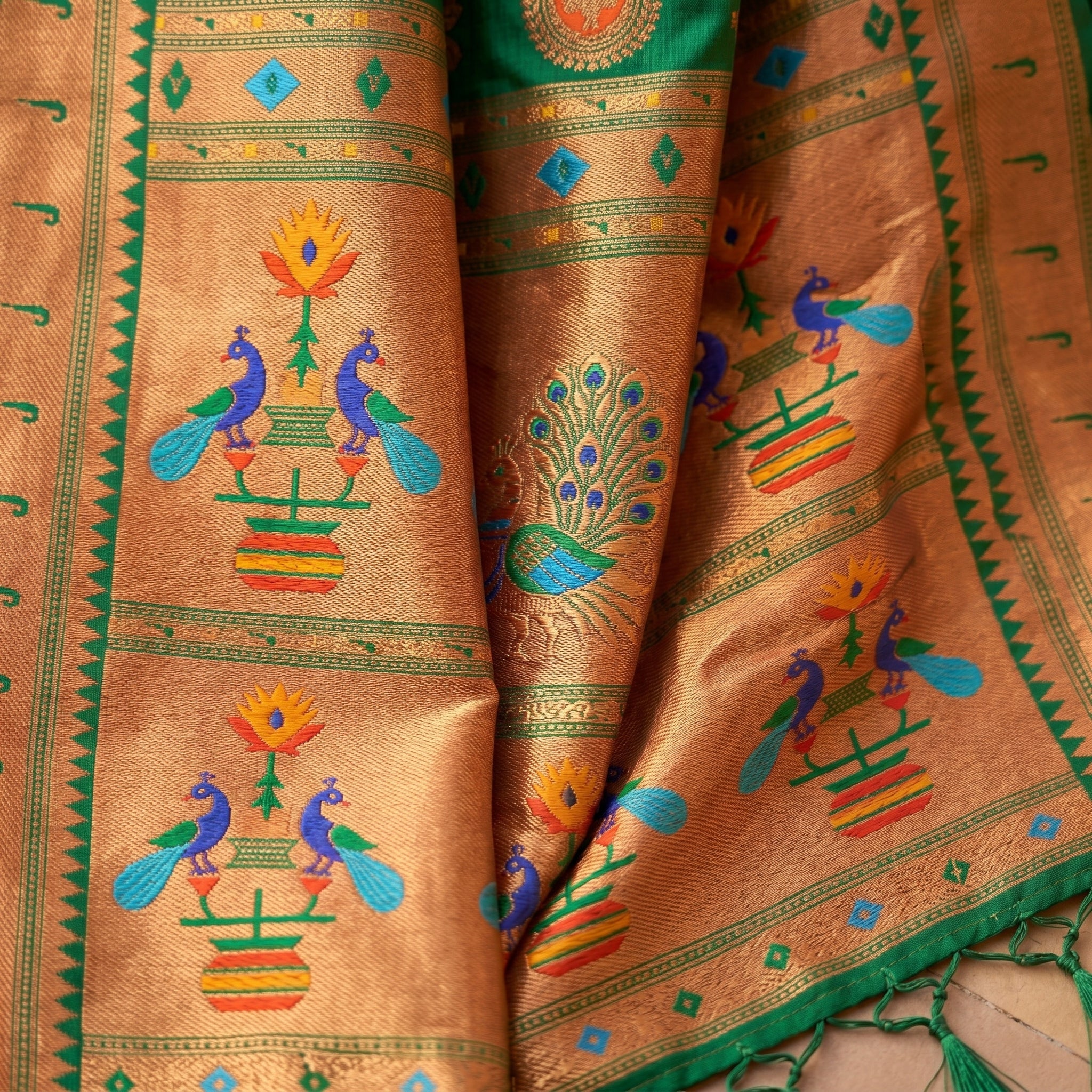 Regal Radiance (C) Powerloom Paithani Silk Ready To Wear Pocket Saree