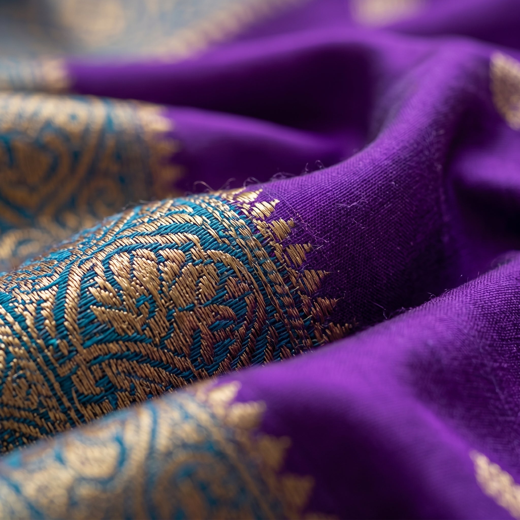 Dusk & Dawn Dual Tone Silk Ready To Wear Pocket Saree