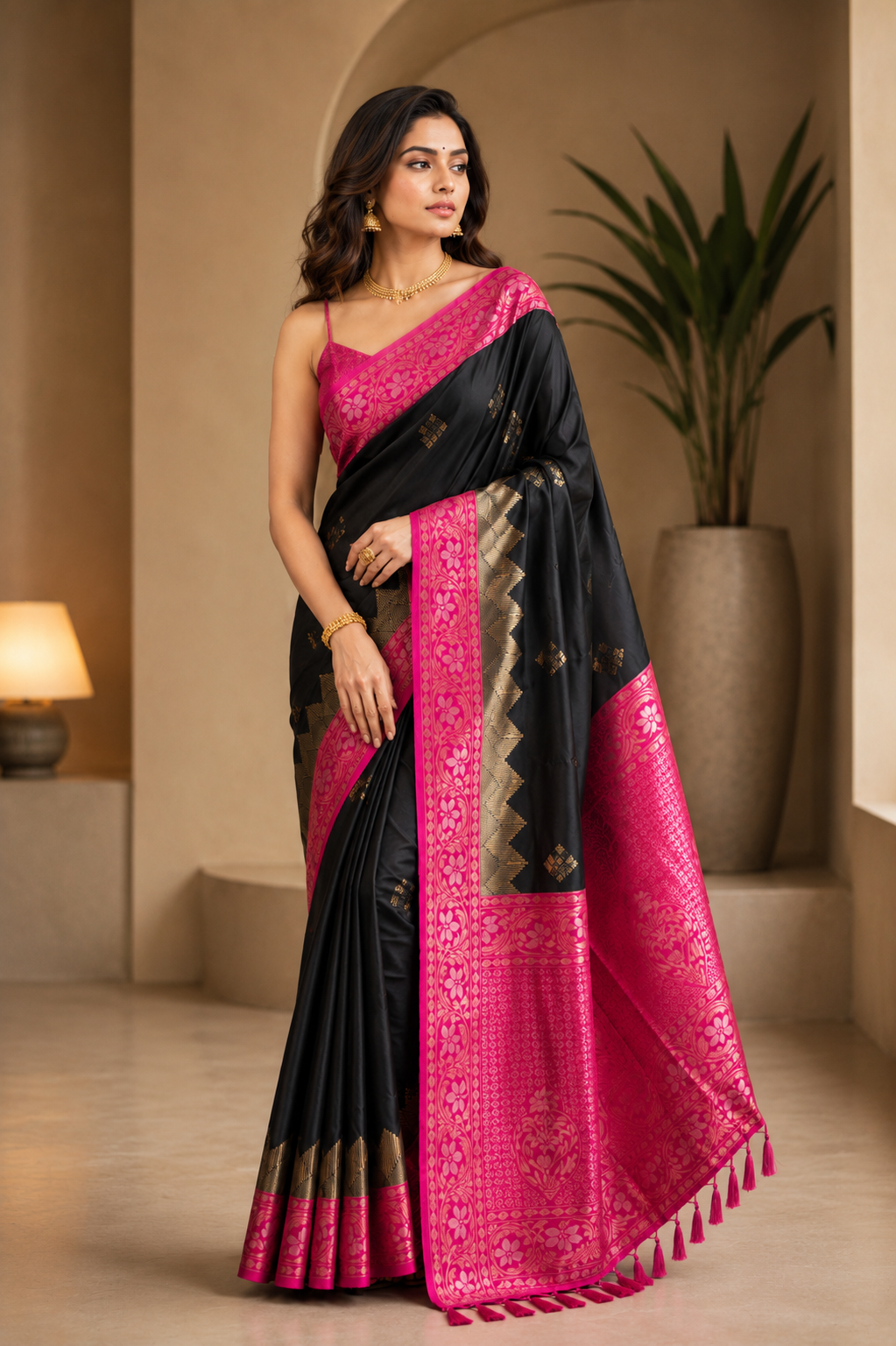 Dvirupa – Dual Tone Silk Ready-to-Wear Pocket Saree