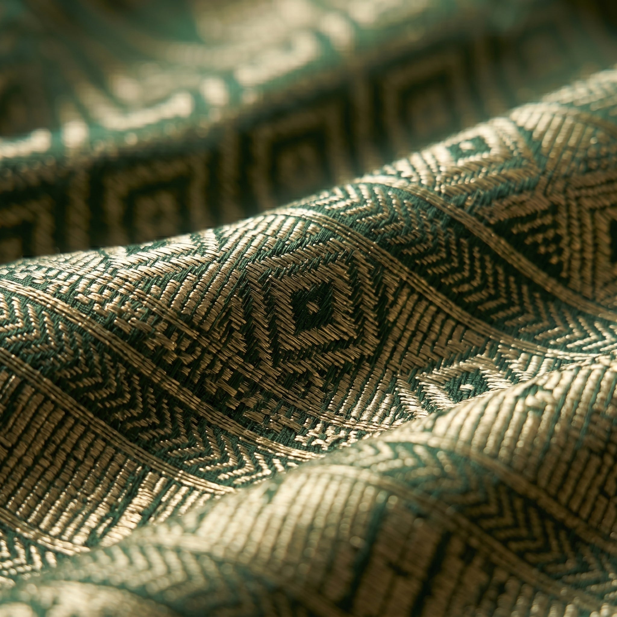 Mulmul Cotton (Green) Bandhani Printed Ready To Wear Pocket Saree