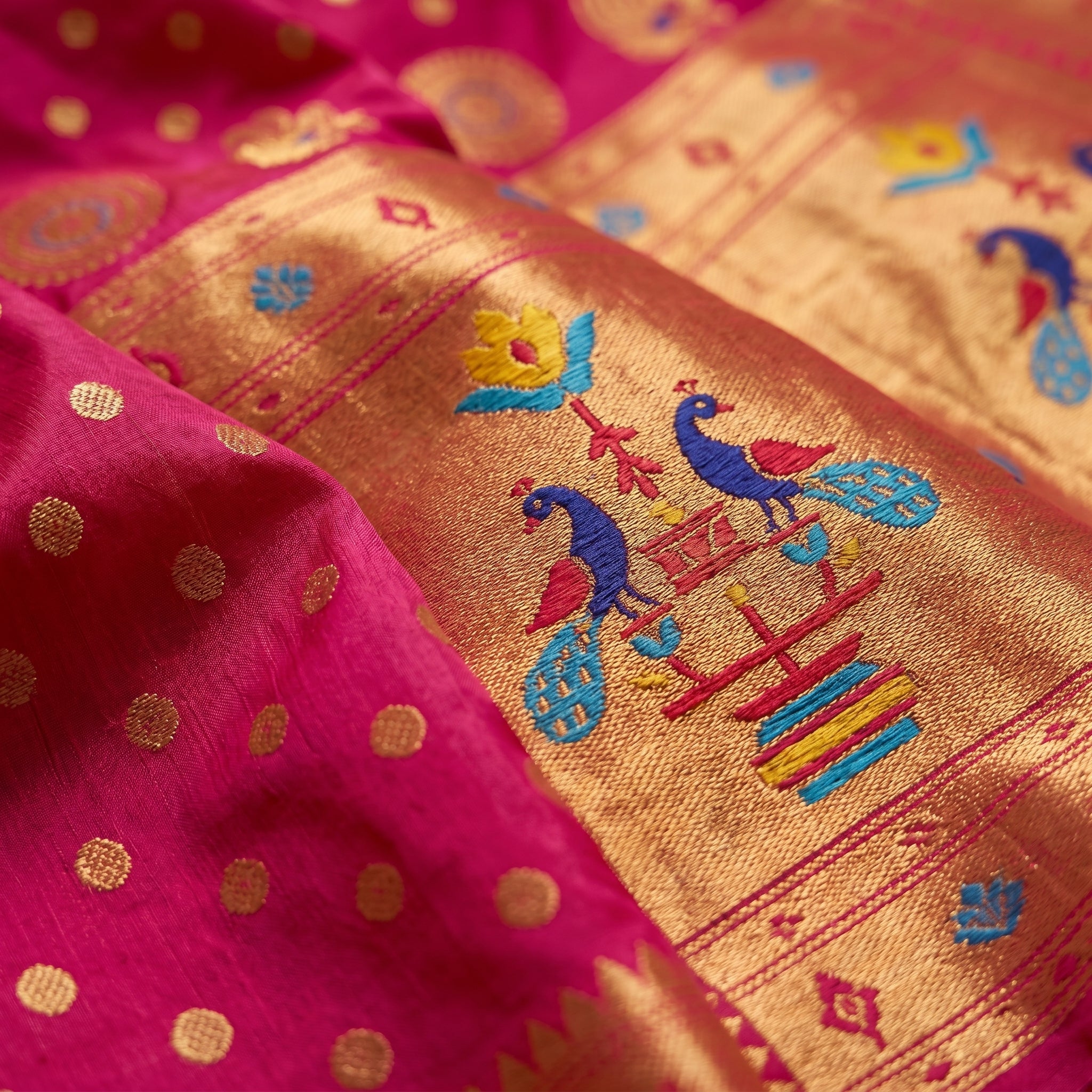 Regal Radiance (B) Powerloom Paithani Silk Ready To Wear Pocket Saree