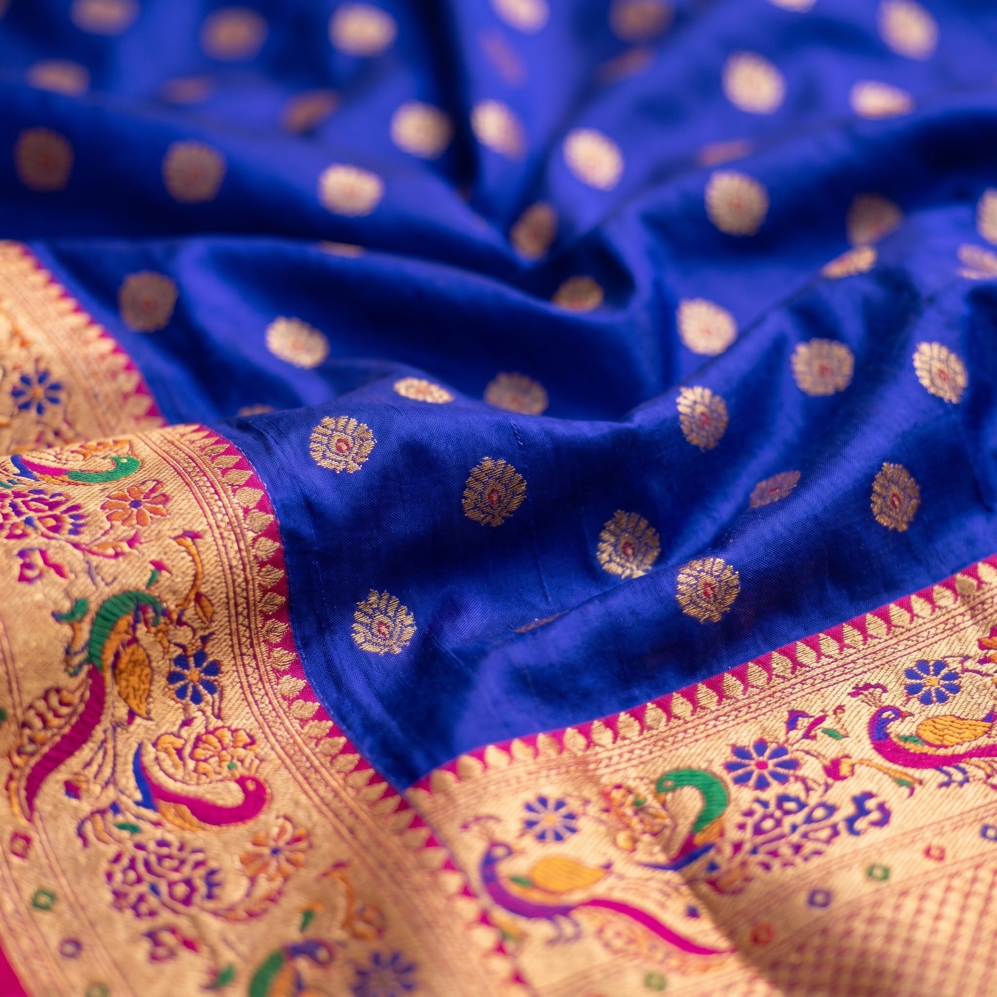 Vihangini Powerloom Paithani Silk (A) Ready To Wear Pocket Saree