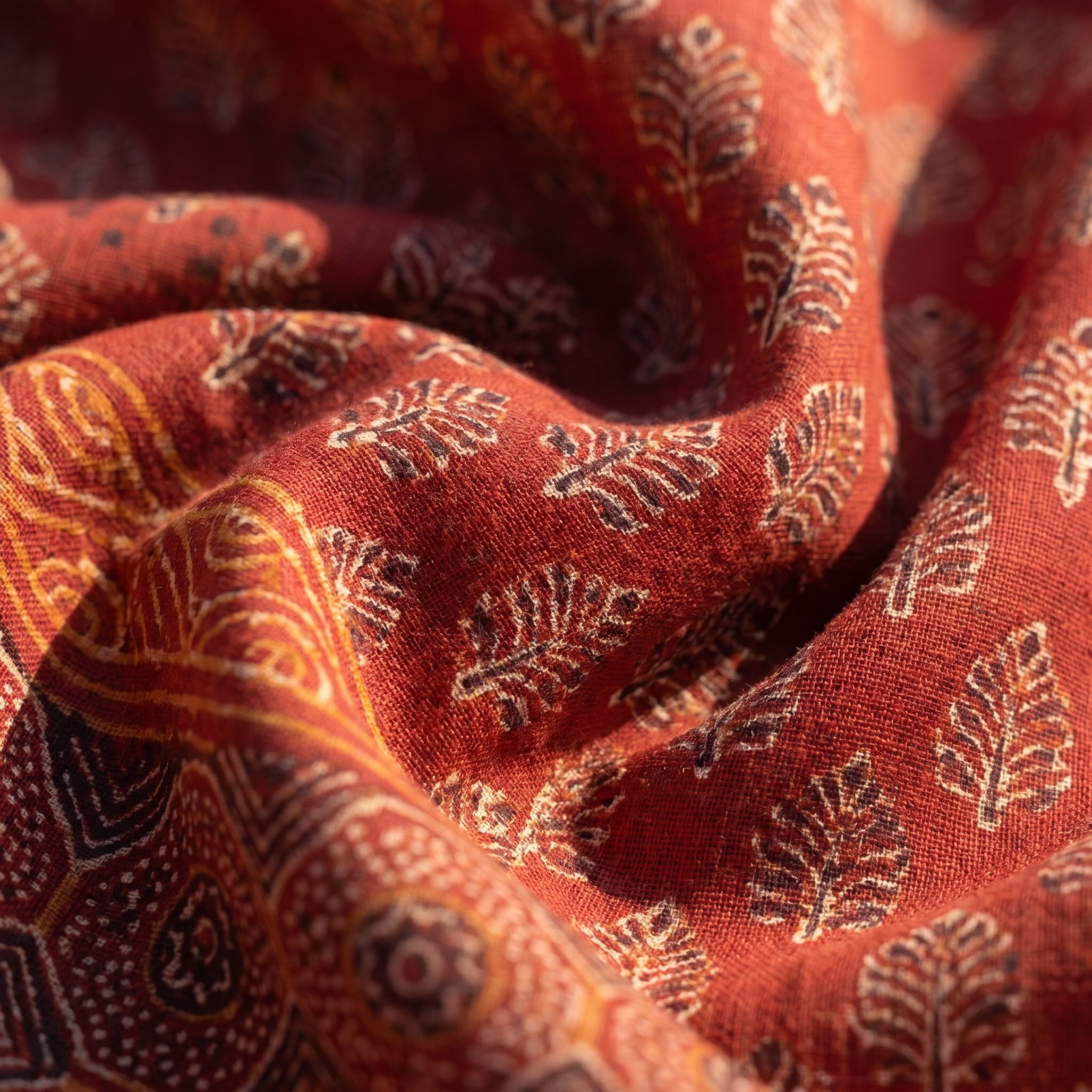 Rhubarb Red Hand Block Print Ready-to-Wear Pocket Saree