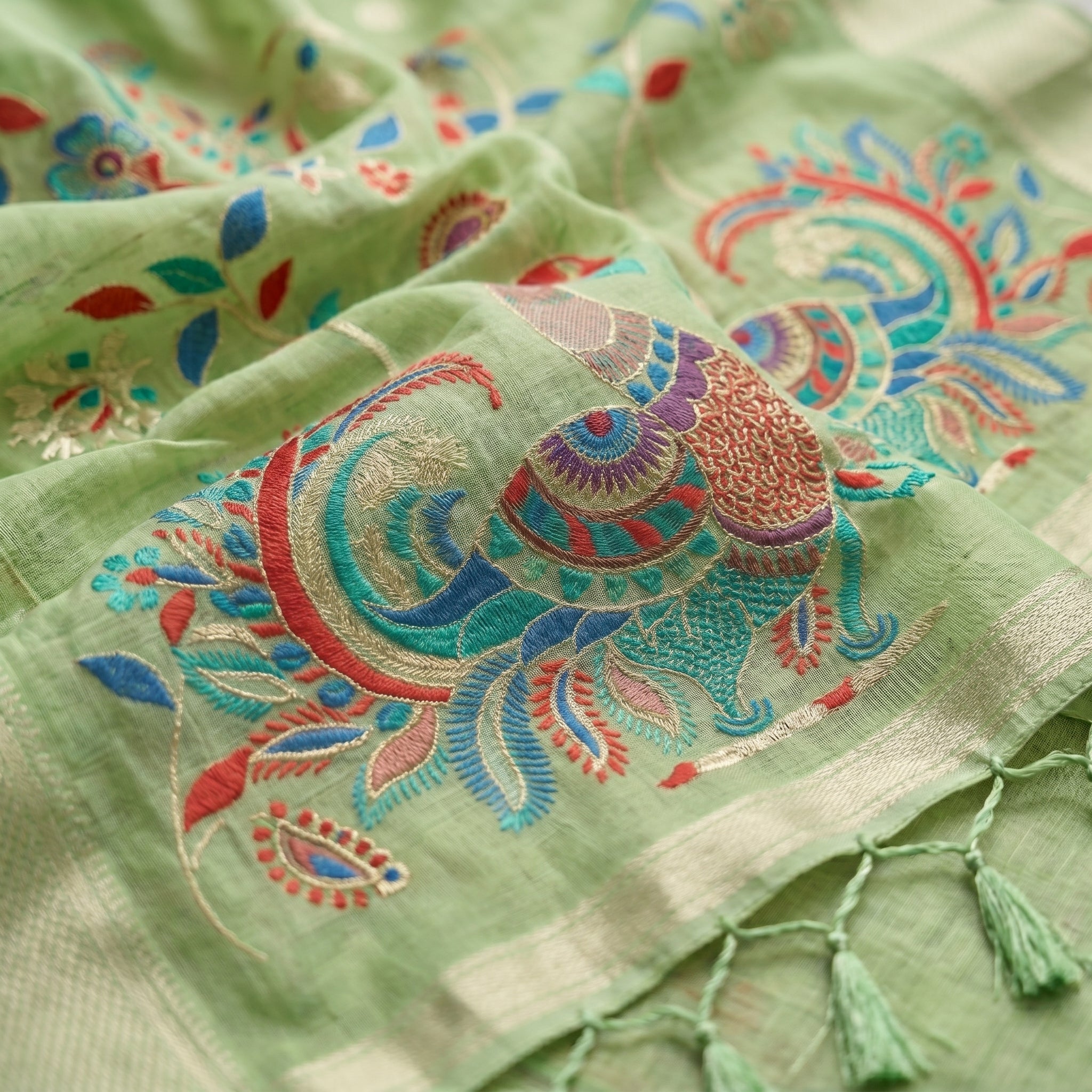 Mayurika Linen Cotton (C) Ready To Wear Pocket Saree