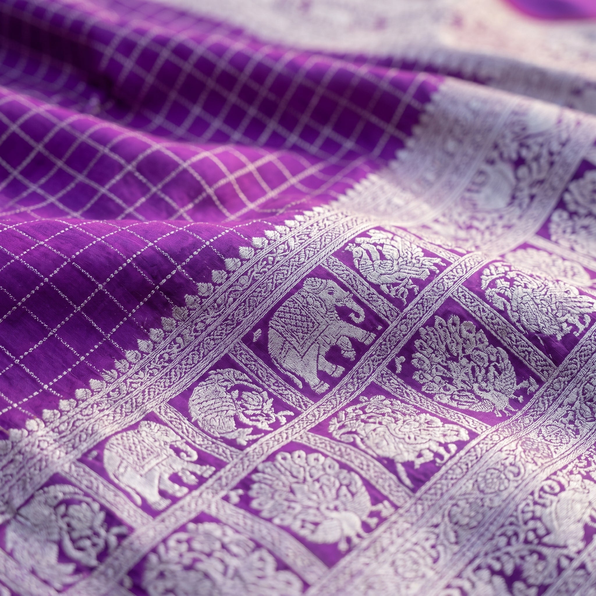 Royal Onyx silk (Purple) Ready To Wear Pocket Saree