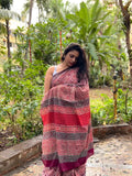 Floral Embrace Mul Cotton Hand Block Printed Saree