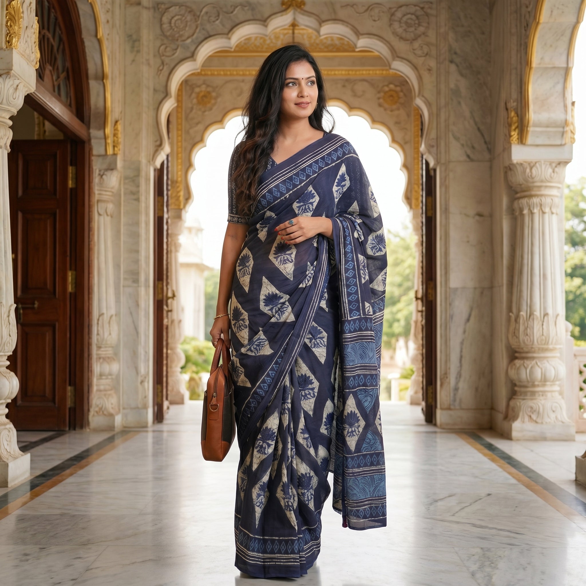 Nine to Thrive Mul Cotton (B) Ready To Wear Pocket Saree