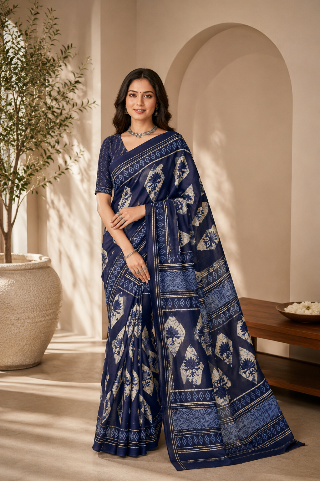 Nine to Thrive Mul Cotton (B) Ready To Wear Pocket Saree