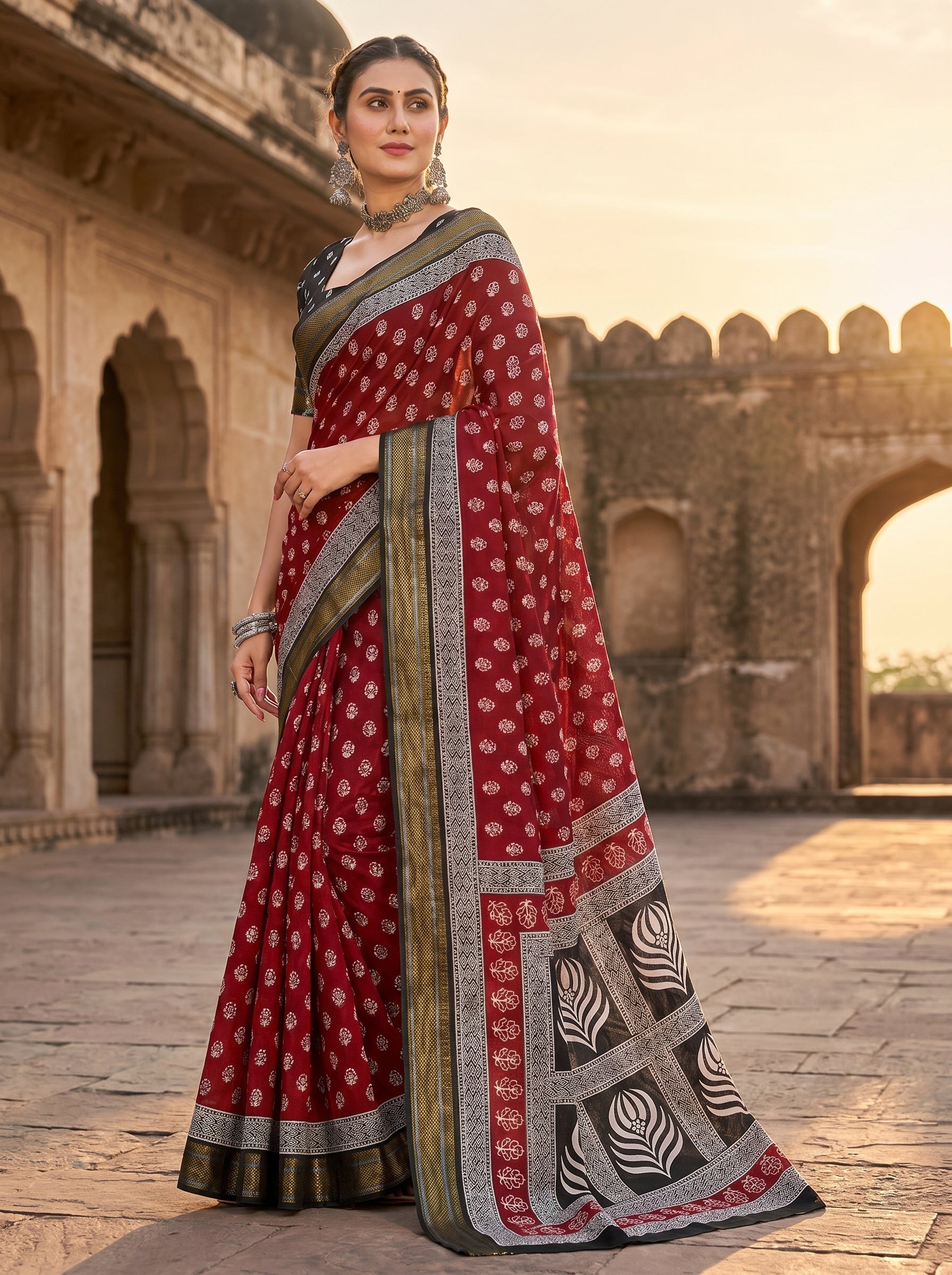 Royal Gleam Cotton (A) Ready To Wear Pocket Saree